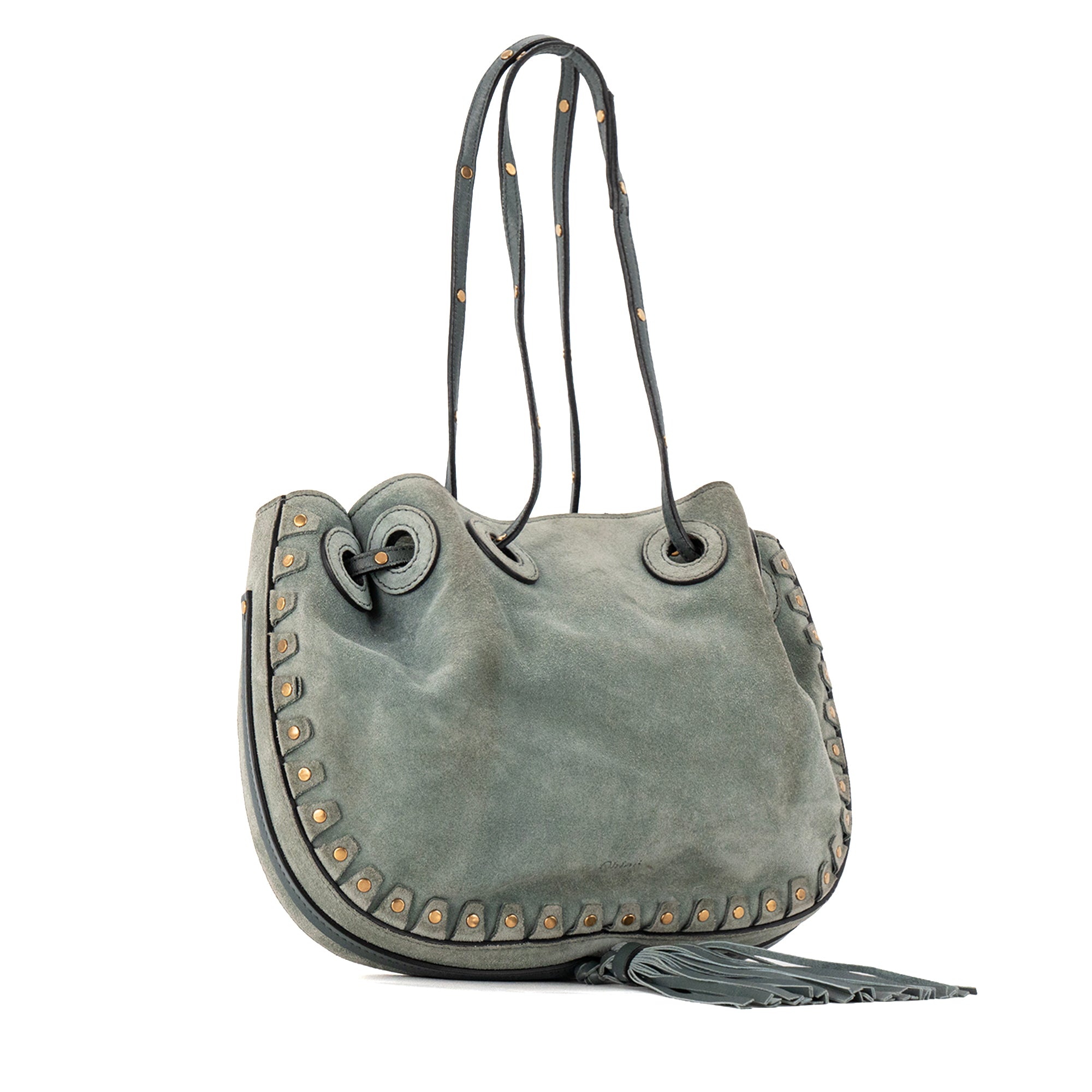 CHLOÉ - Sac à épaule Inez Chloé en Suède vert d’eau