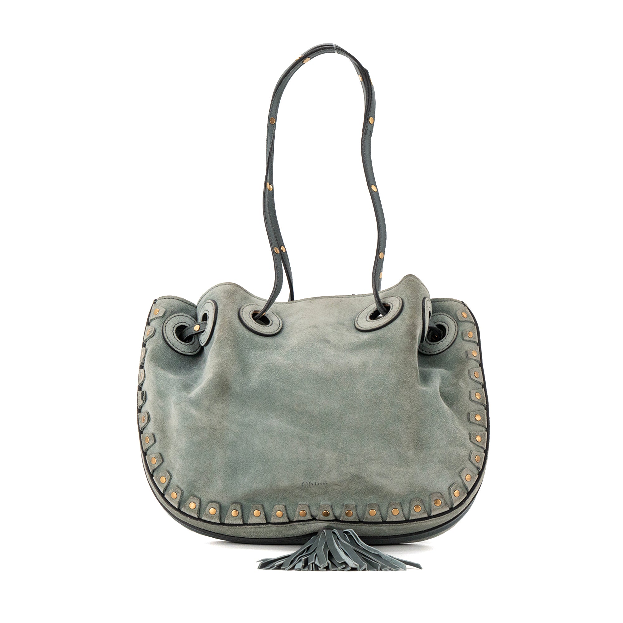 CHLOÉ - Sac à épaule Inez Chloé en Suède vert d’eau