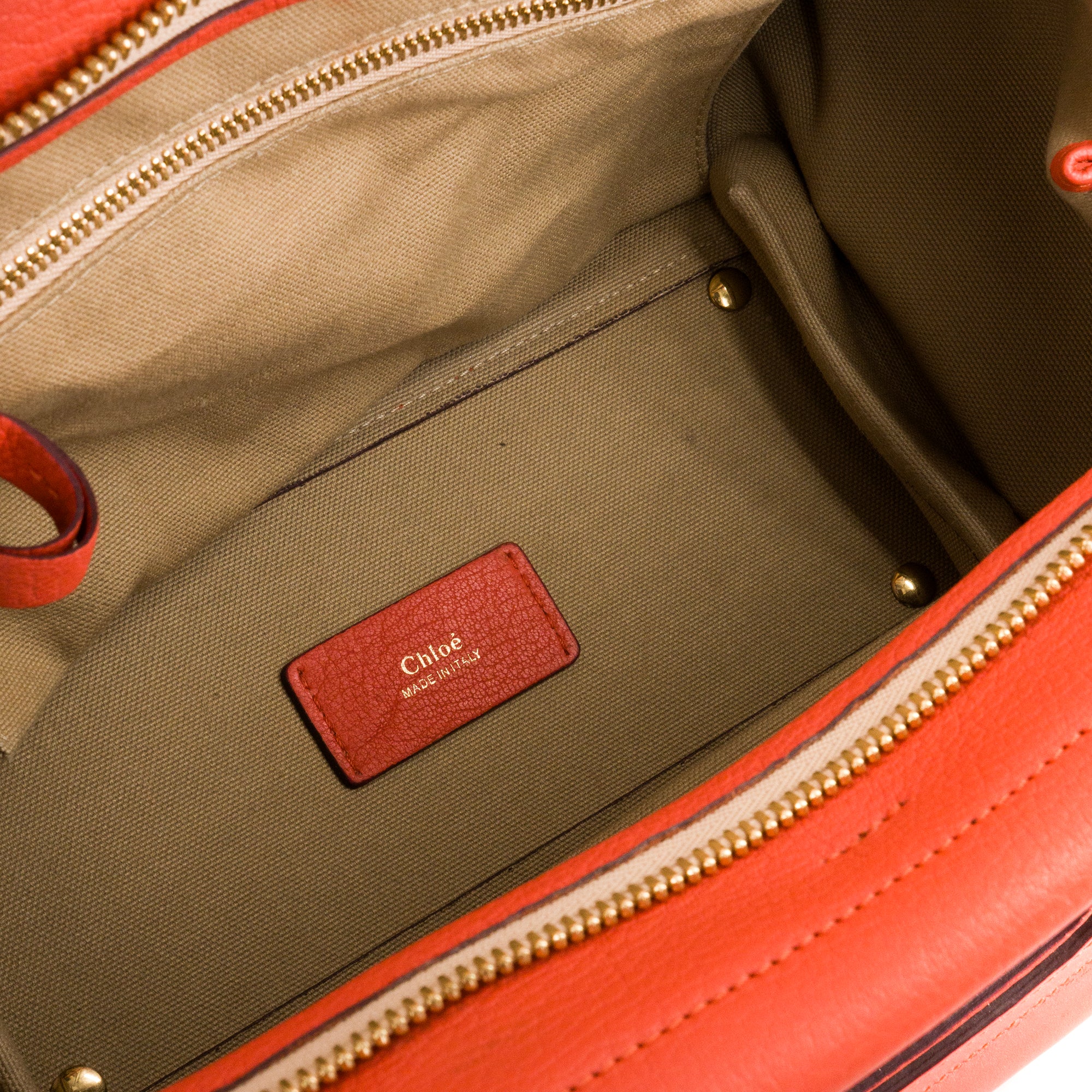 CHLOÉ - Sac à main Everston Chloé en cuir grainé orange