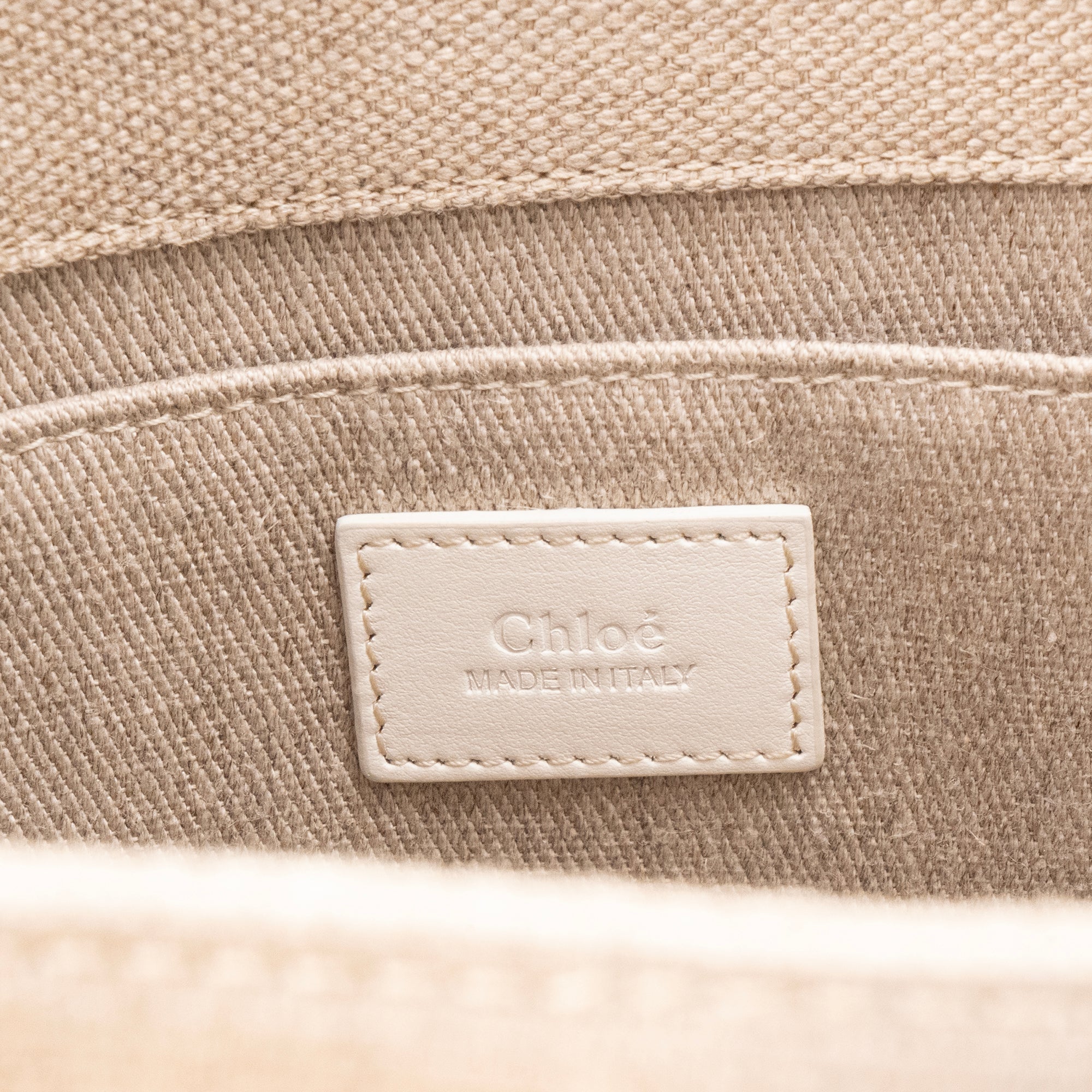 CHLOÉ - Sac cabas Woody Chloé en lin beige édition limitée