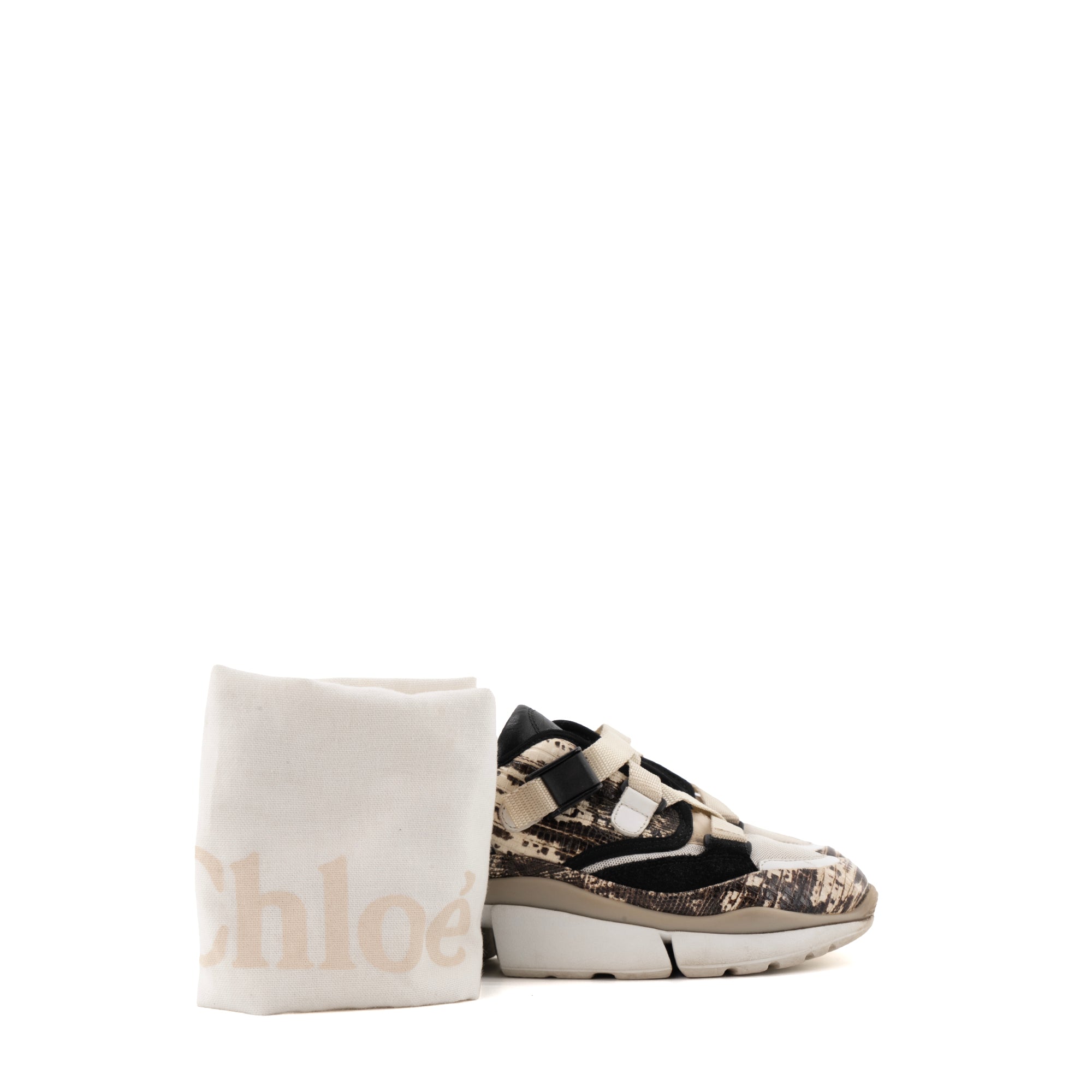 CHLOÉ - Sneakers Sonnie Chloé en cuir motif python (T36)