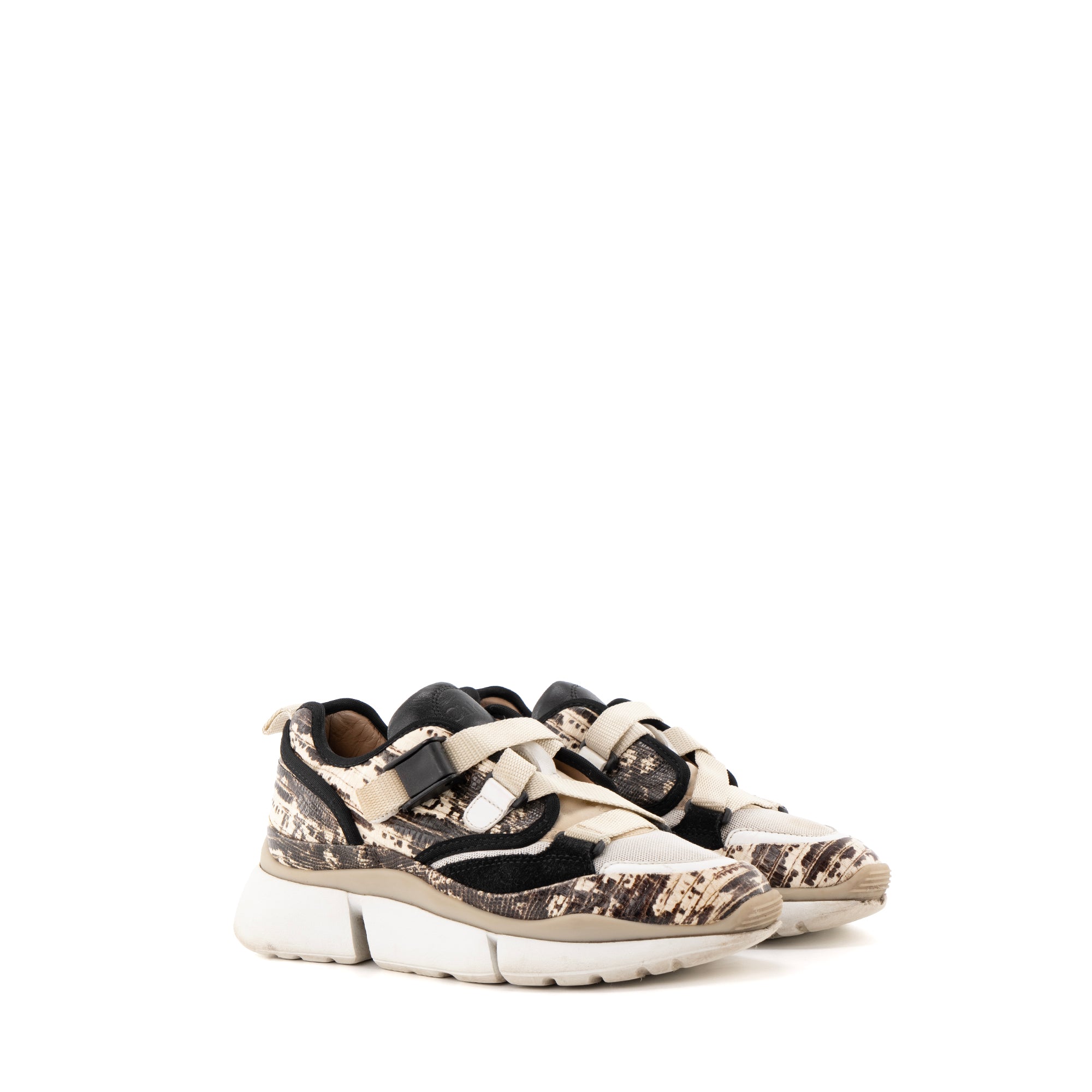 CHLOÉ - Sneakers Sonnie Chloé en cuir motif python (T36)
