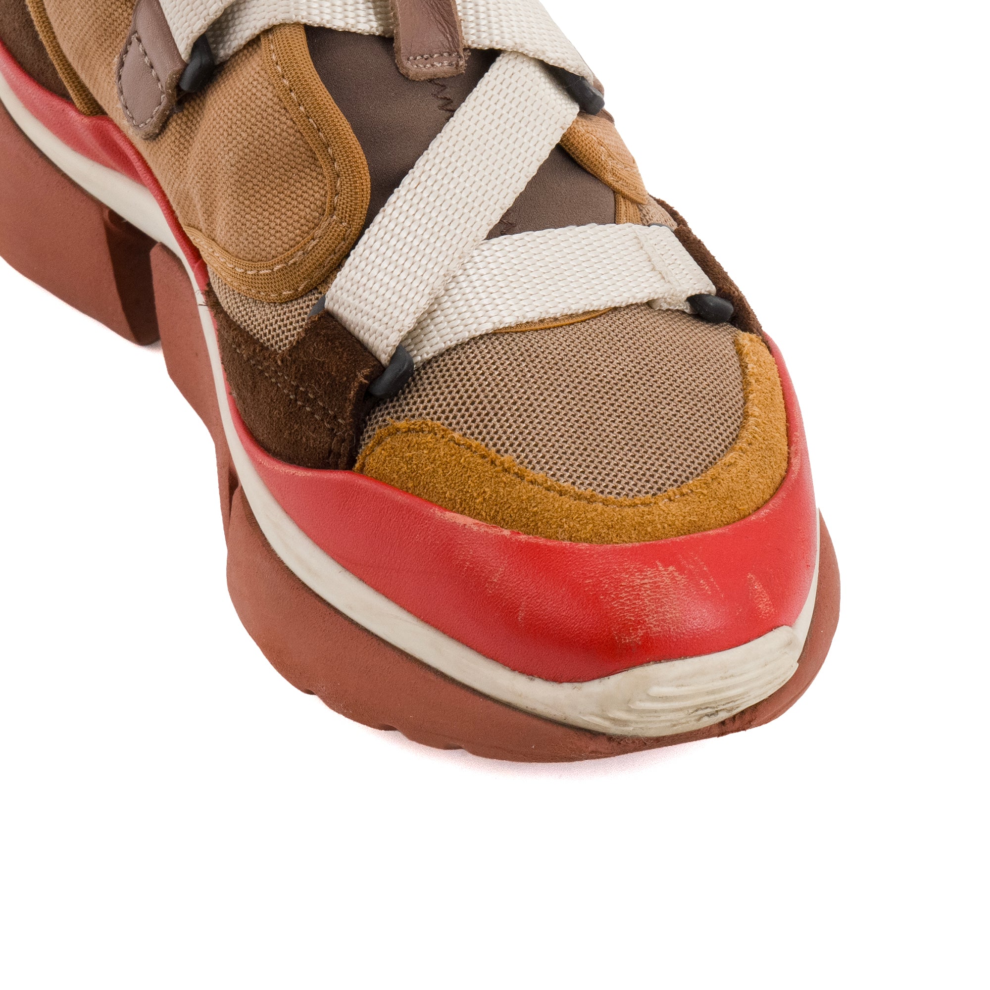 CHLOÉ - Sneakers Sonnie Chloe en toile et daim daim marron (T36)