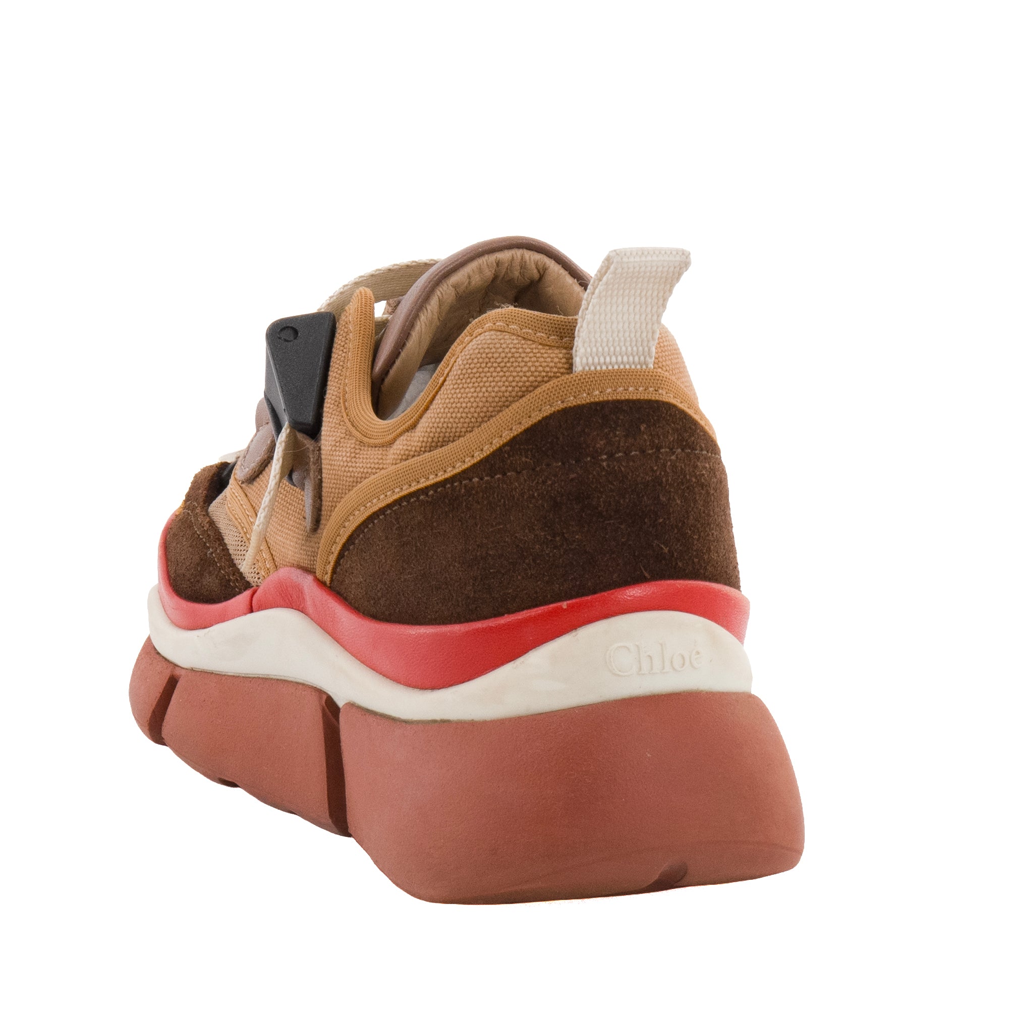 CHLOÉ - Sneakers Sonnie Chloe en toile et daim daim marron (T36)
