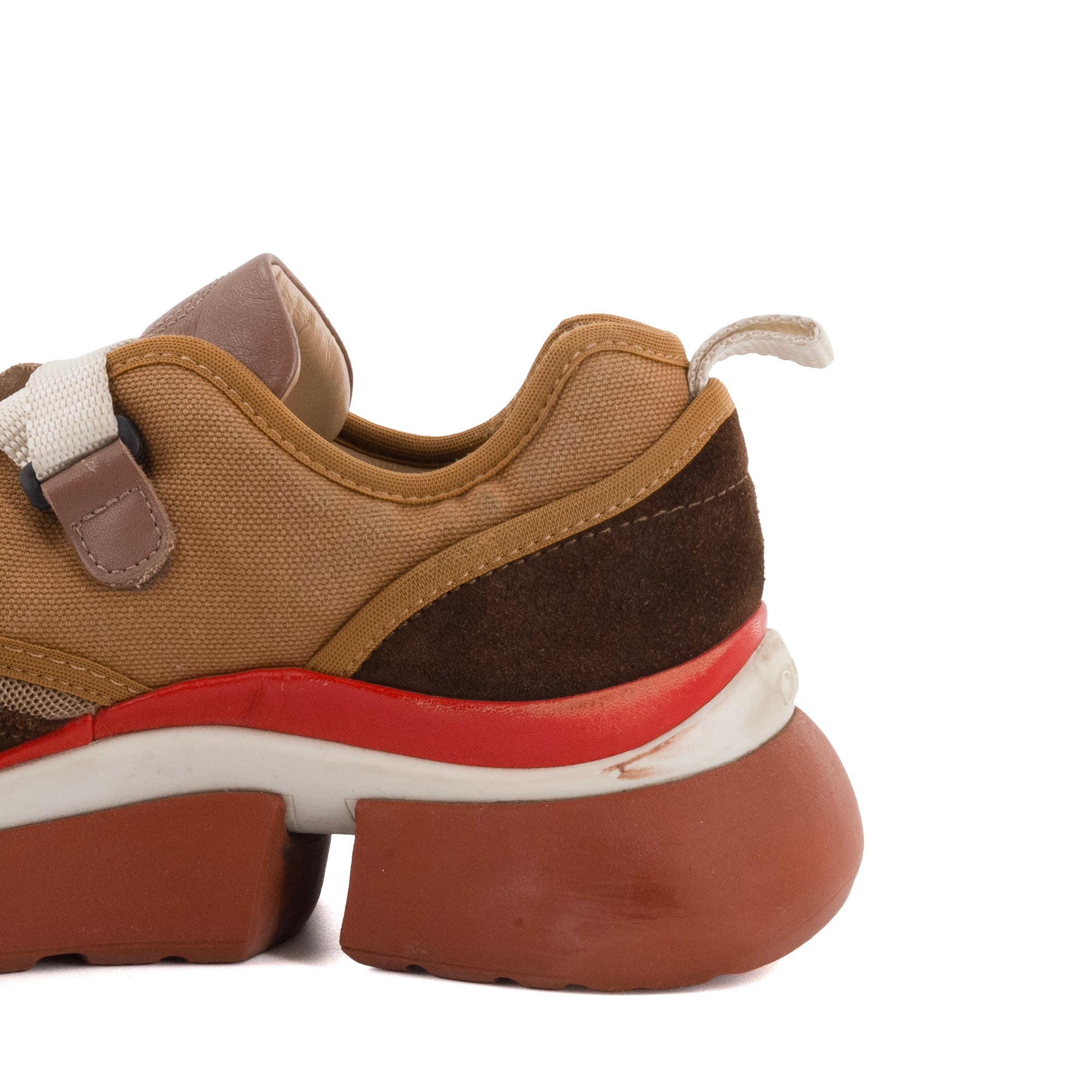 CHLOÉ - Sneakers Sonnie Chloe en toile et daim daim marron (T36)