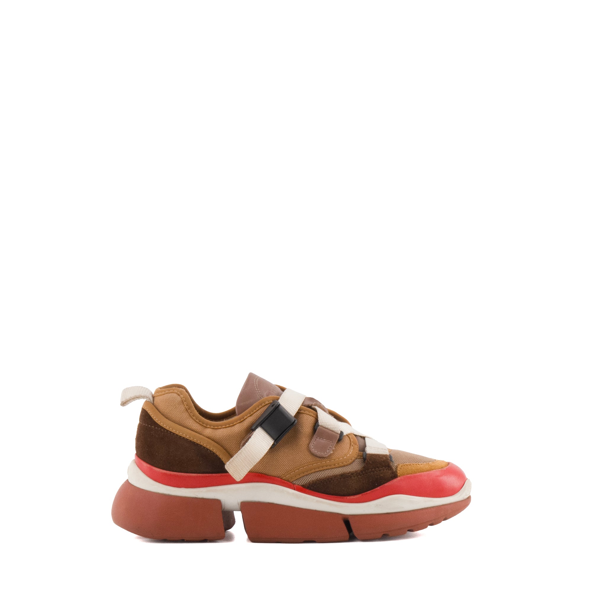 CHLOÉ - Sneakers Sonnie Chloe en toile et daim daim marron (T36)