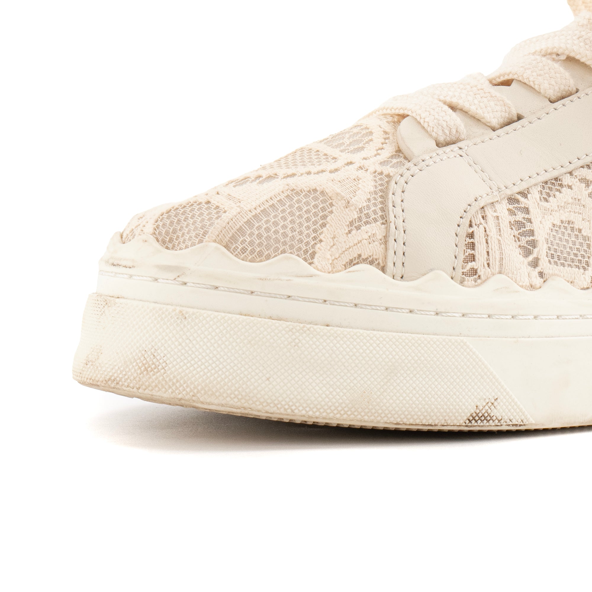 CHLOÉ - Sneakers Lauren Chloé en dentelle blanche (T40)