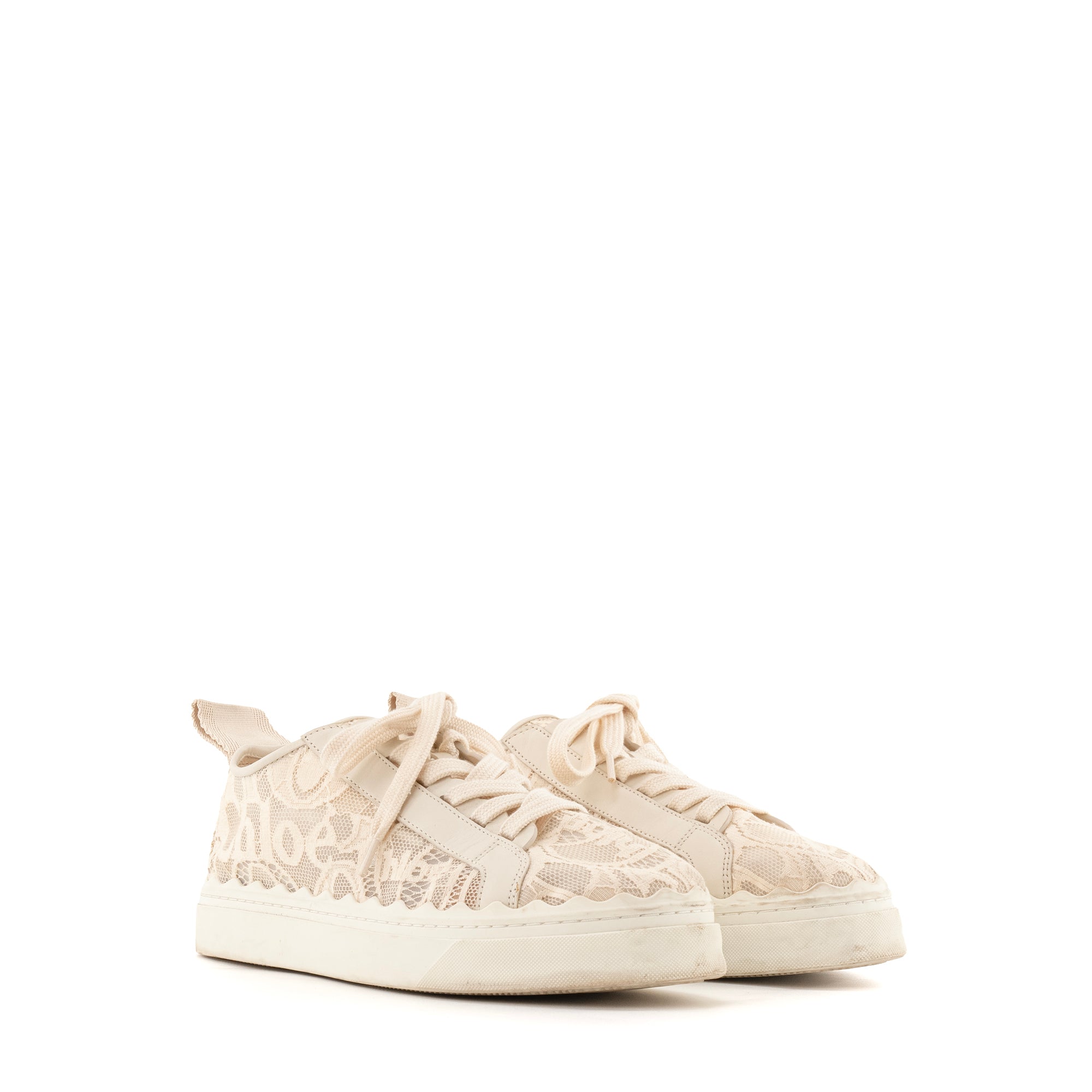 CHLOÉ - Sneakers Lauren Chloé en dentelle blanche (T40)