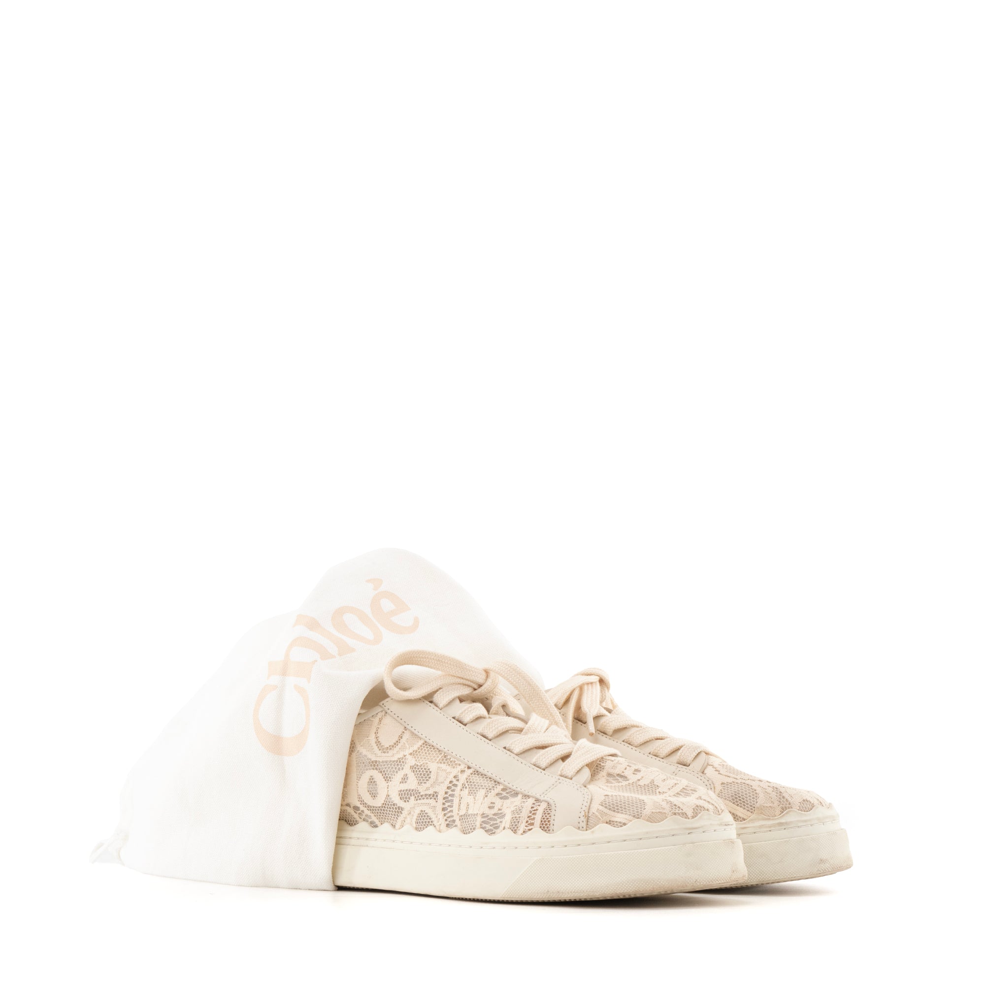 CHLOÉ - Sneakers Lauren Chloé en dentelle blanche (T40)