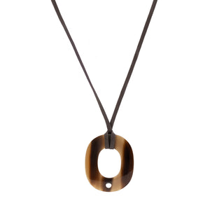 HERMÈS - Collier Hermès en corne marron