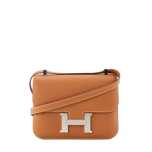 HERMÈS - Sac à bandoulière Constance 24 Hermès en cuir de veau espom gold