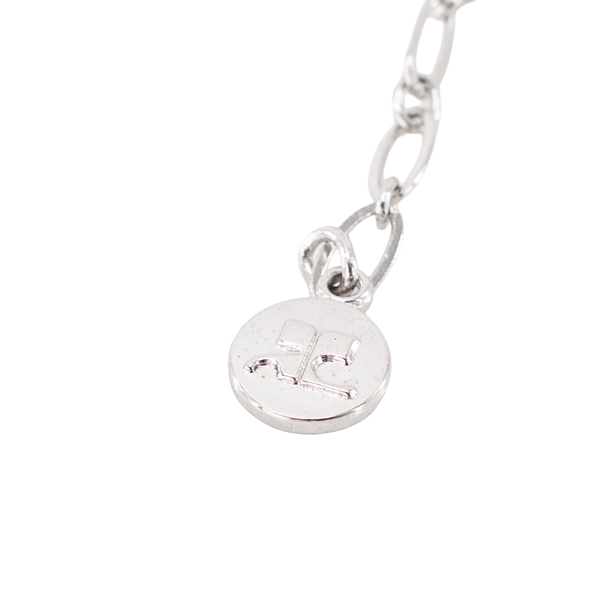 COURRÈGES - Courrèges silver-tone metal and pink enamel necklace