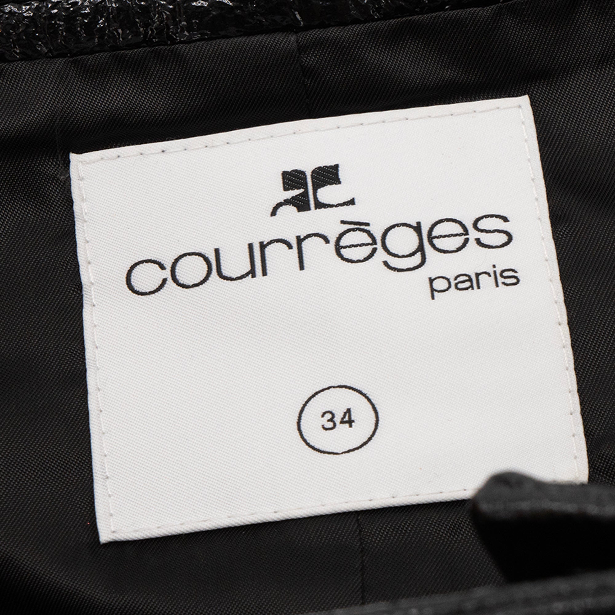 COURRÈGES - Jupe courte Réedition Courrèges en vinyle noire (T34)