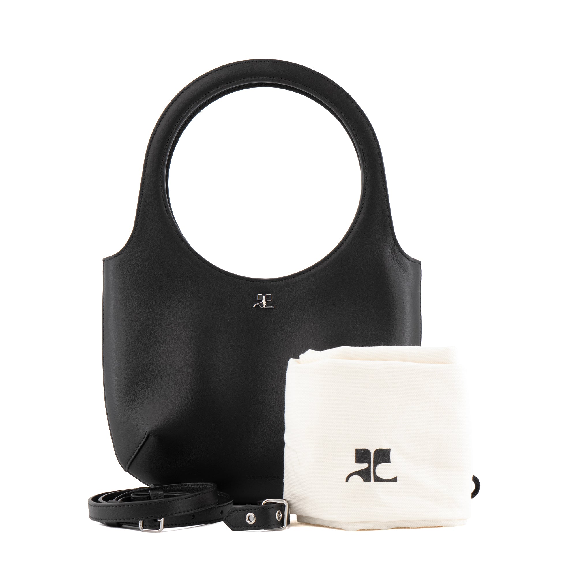 COURRÈGES - Sac à bandoulière Holy Courrèges en cuir noir
