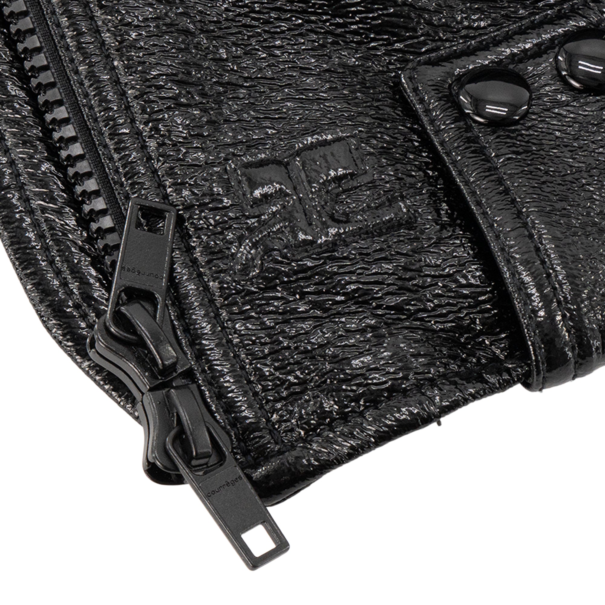 COURRÈGES - Veste Courrèges en vinyle noir (T34)