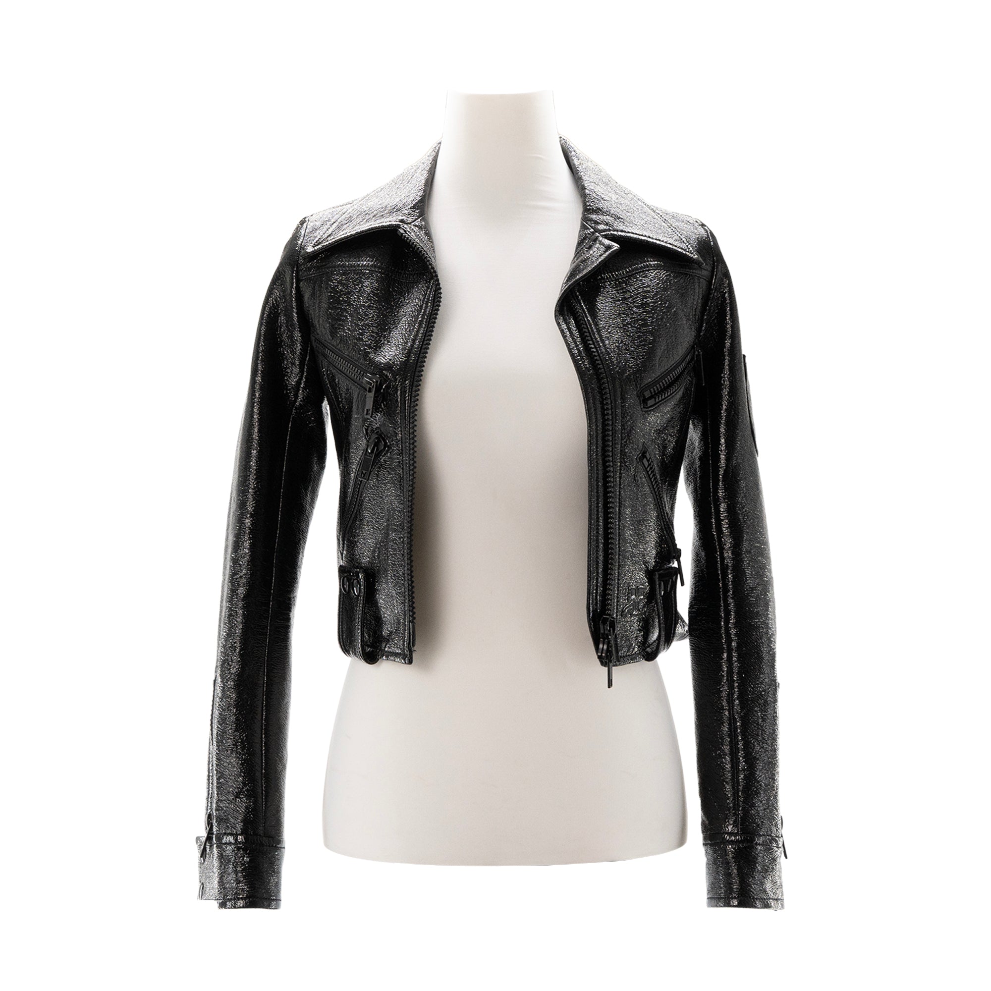 COURRÈGES - Veste Courrèges en vinyle noir (T34)