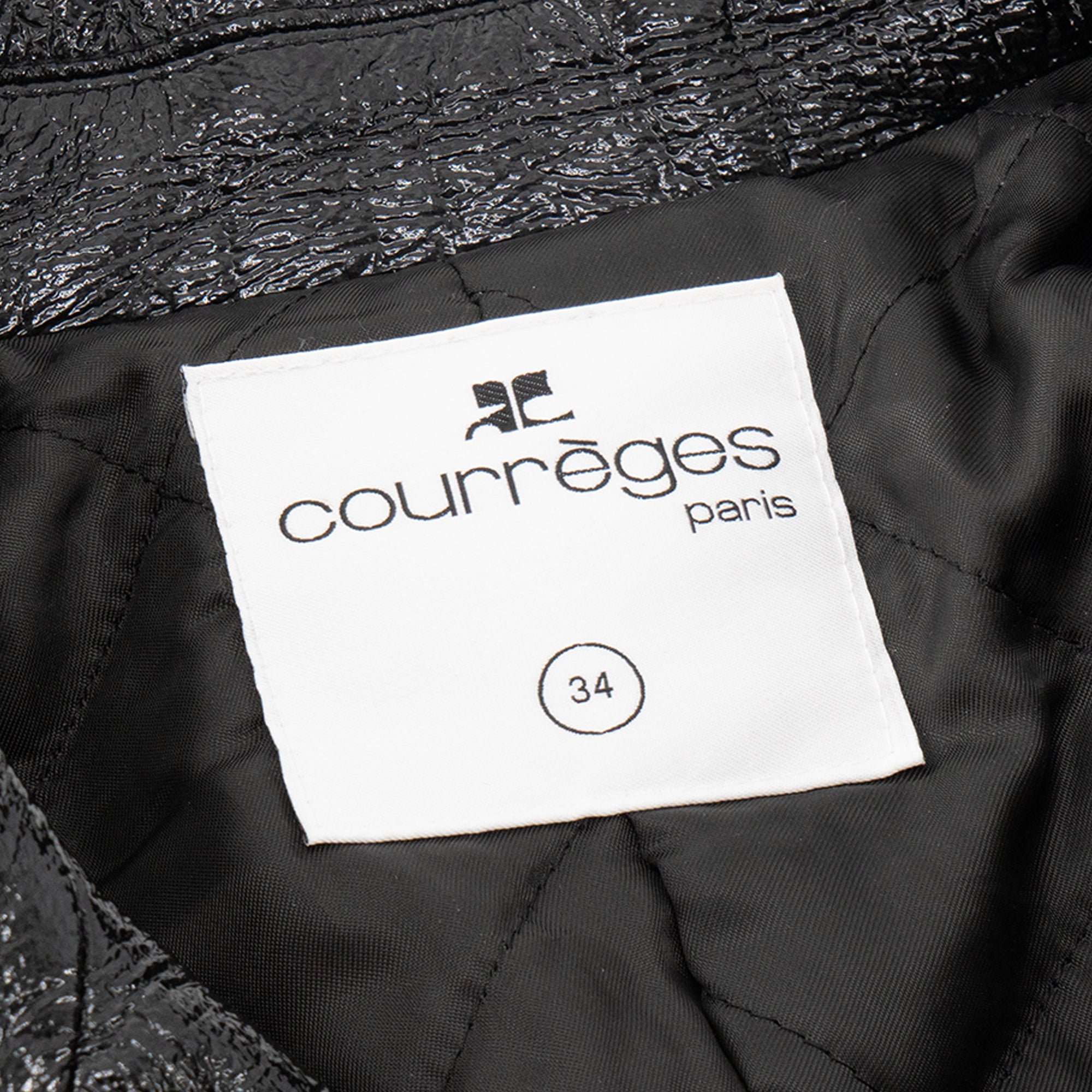 COURRÈGES - Veste Courrèges en vinyle noir (T34)