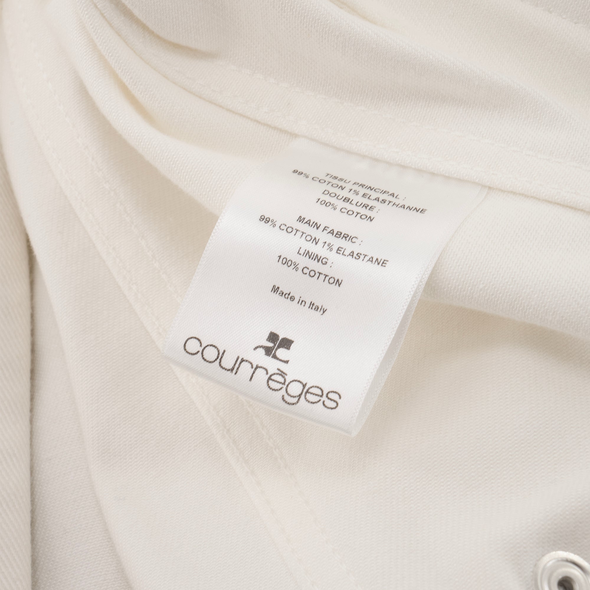 COURRÈGES - Veste Ré-édition Courrèges en coton écru (T48)