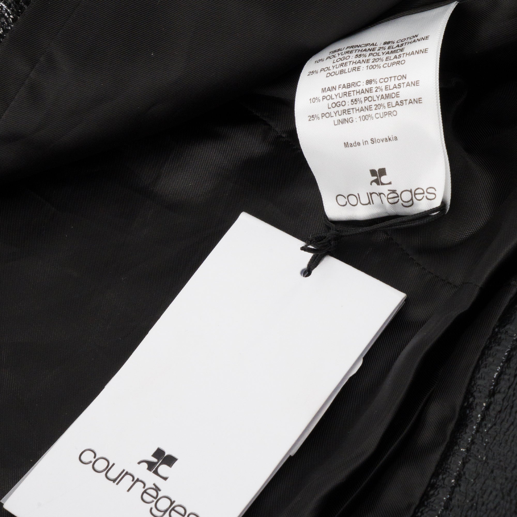 COURRÈGES - Veste Réédition Courrèges en vinyle noir T46 (T40 FR)