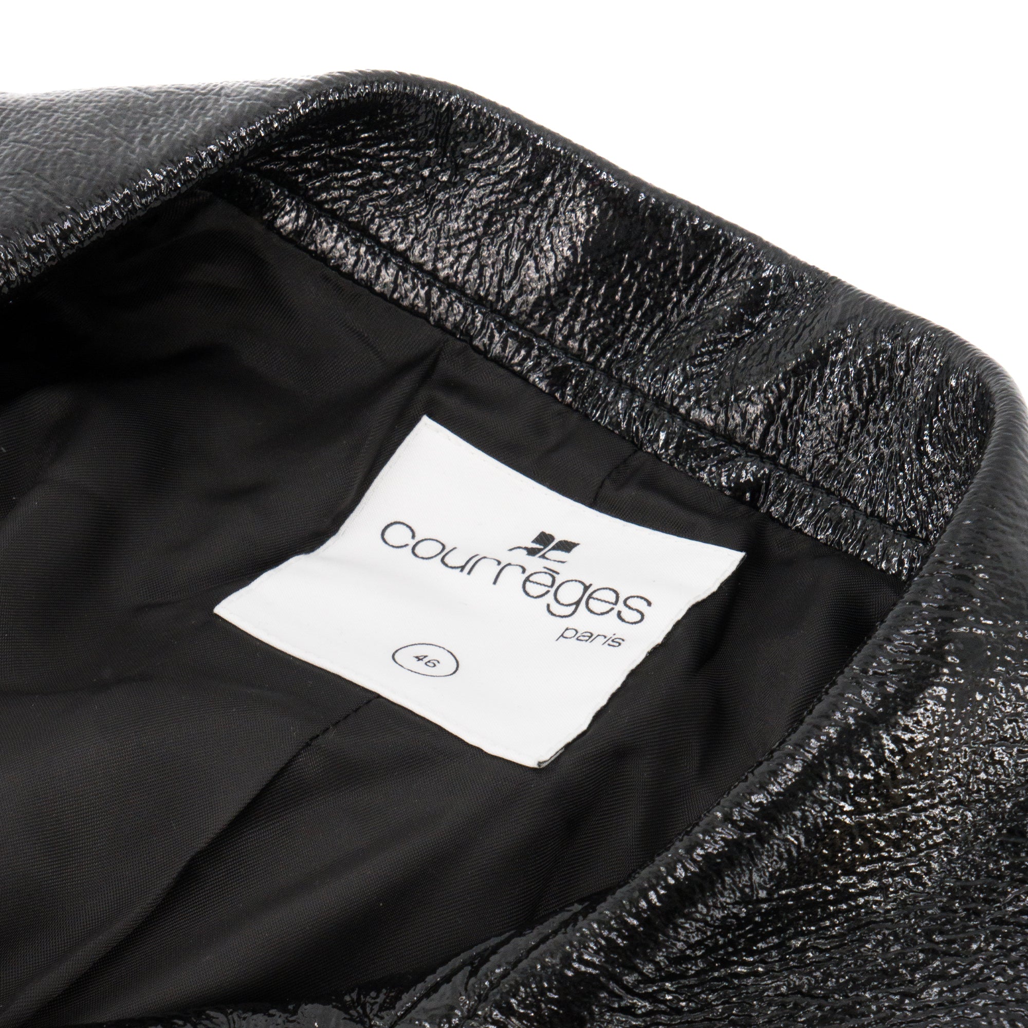 COURRÈGES - Veste Réédition Courrèges en vinyle noir T46 (T40 FR)
