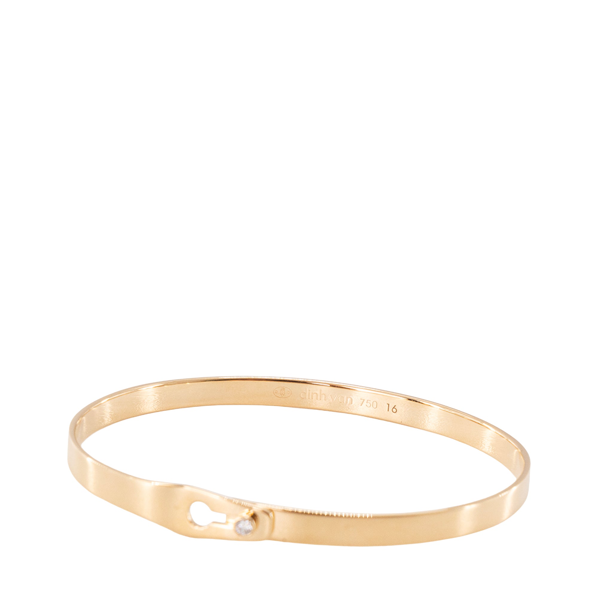 DINH VAN - Bracelet Serrure Rond Dinh Van en or jaune et diamant (T16)
