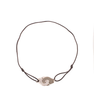 DINH VAN - Dinh Van Handcuffs Necklace on iridescent grey cord