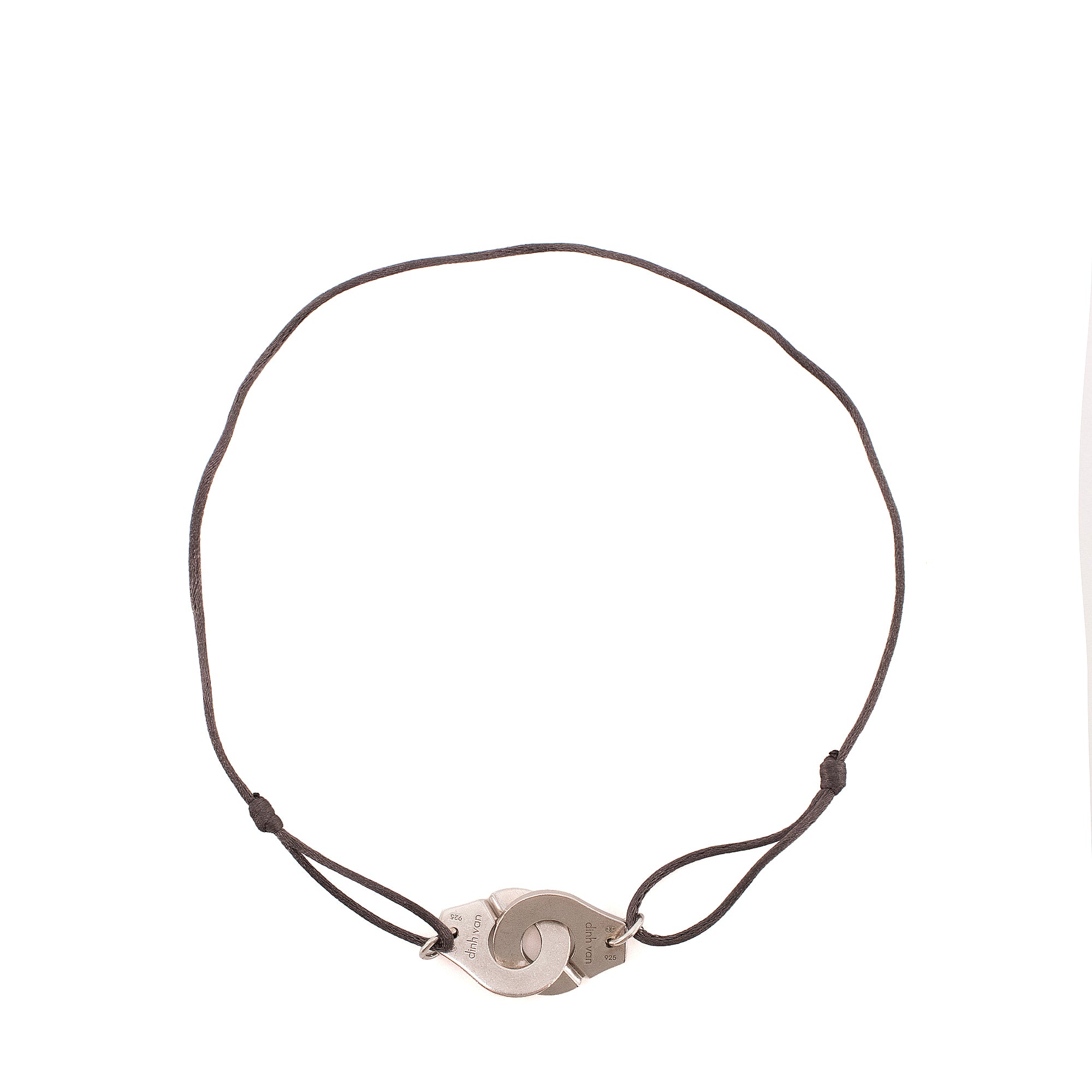 DINH VAN - Collier Menottes Dinh Van sur cordon gris irisé