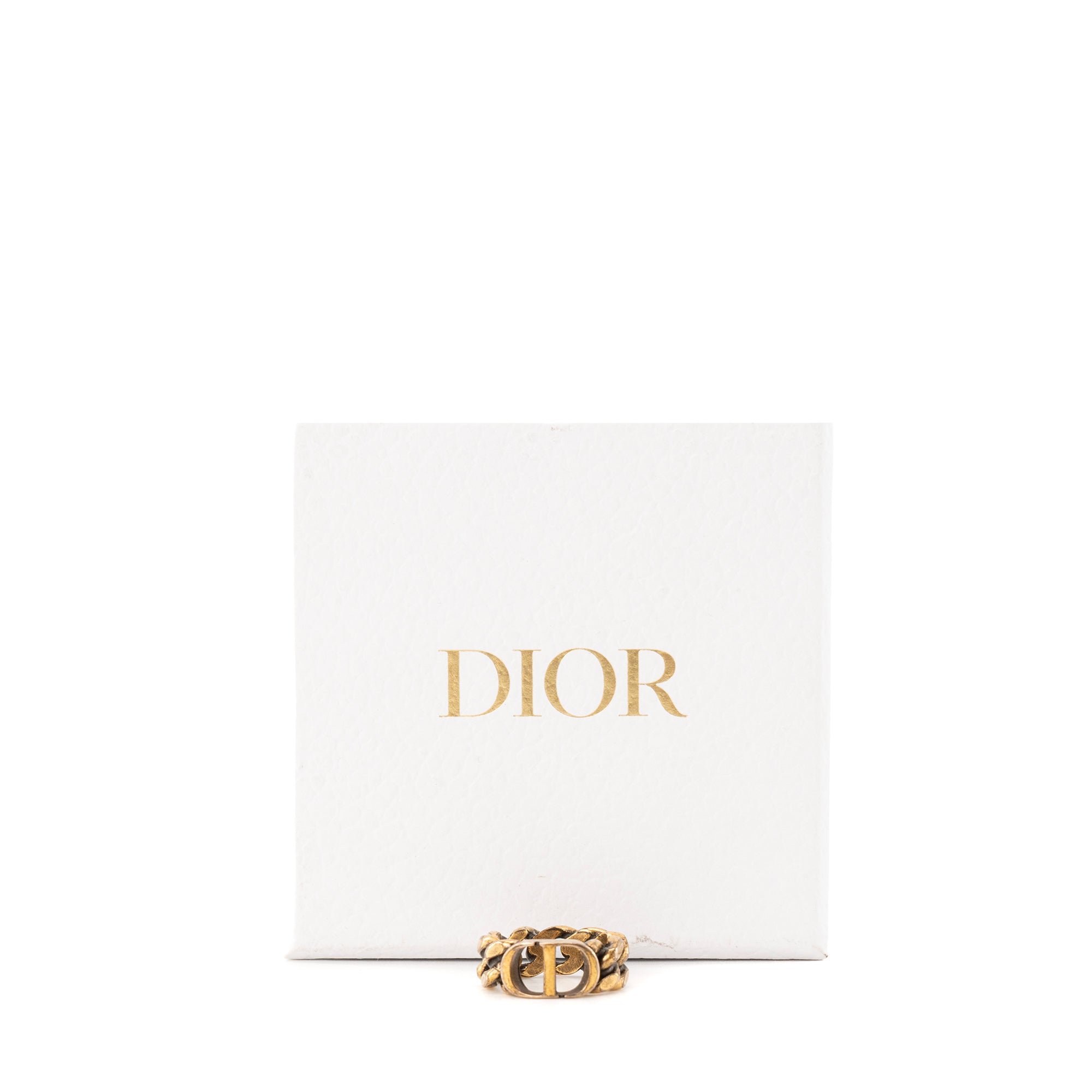 DIOR - Bague 30 Montaigne Dior en maillons métal doré (T52)