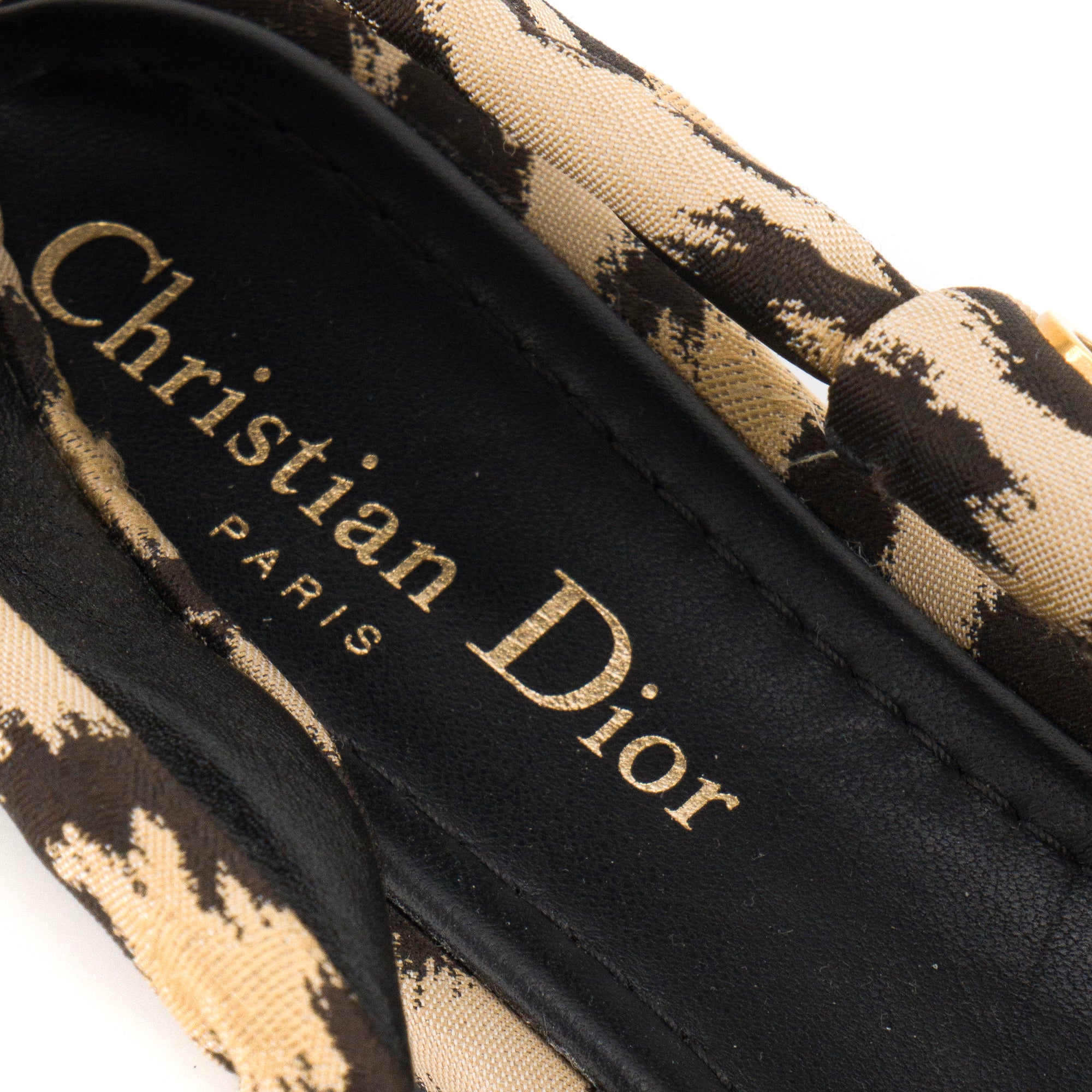 DIOR - Ballerines Mizza Dior en toile léopard (T37)