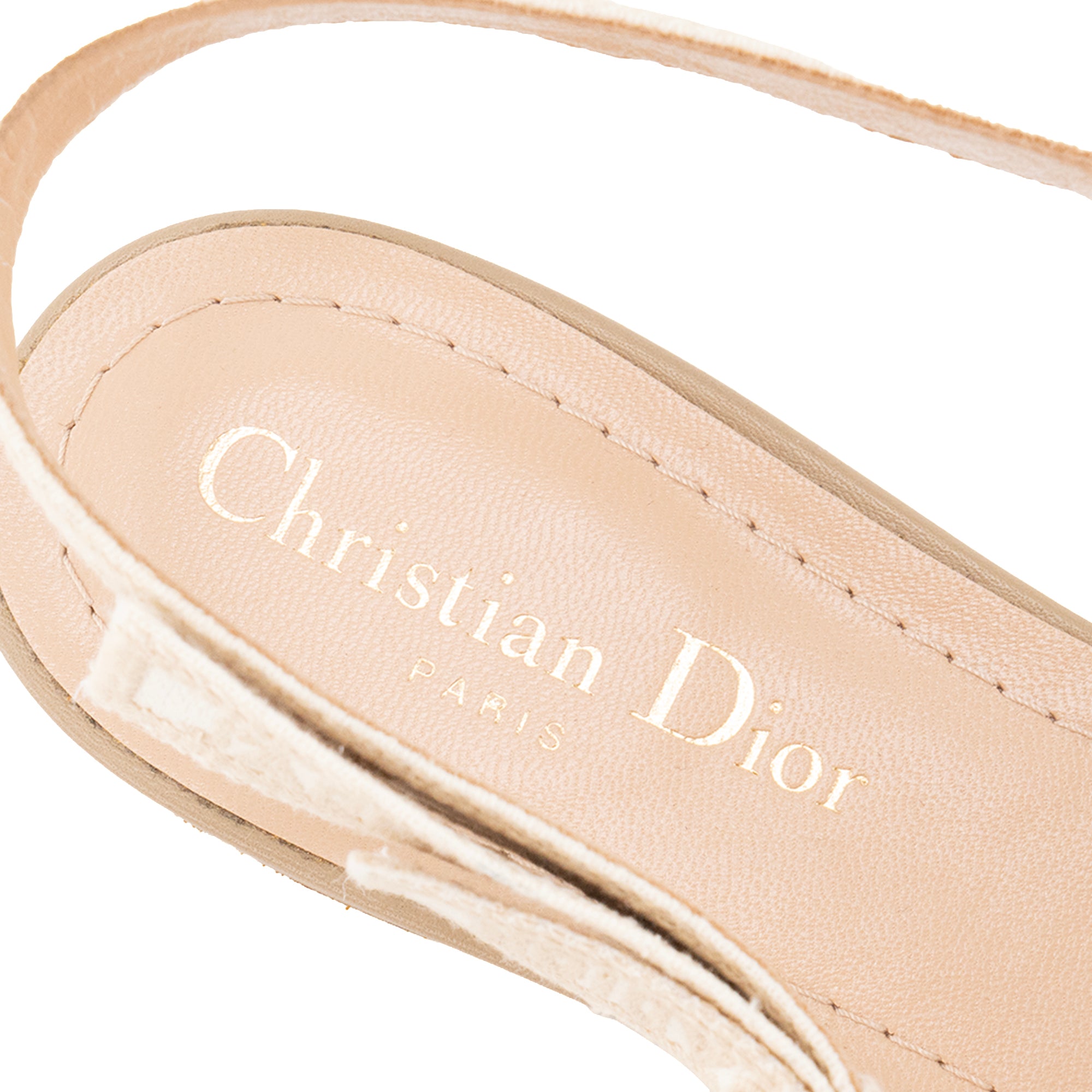 DIOR - Ballerines Slingback J'Adior Dior en toile beige (T38)