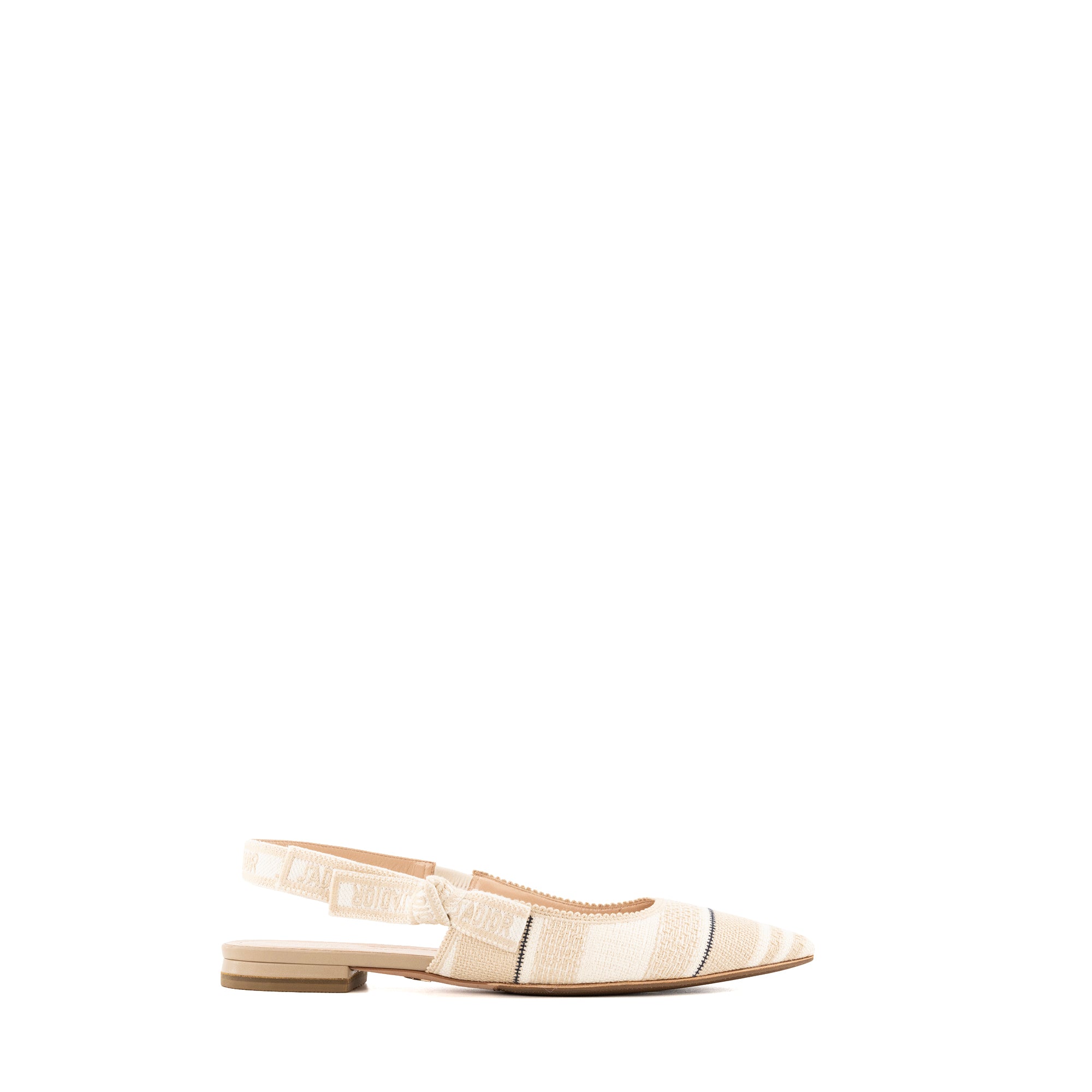 DIOR - Ballerines Slingback J'Adior Dior en toile beige (T38)