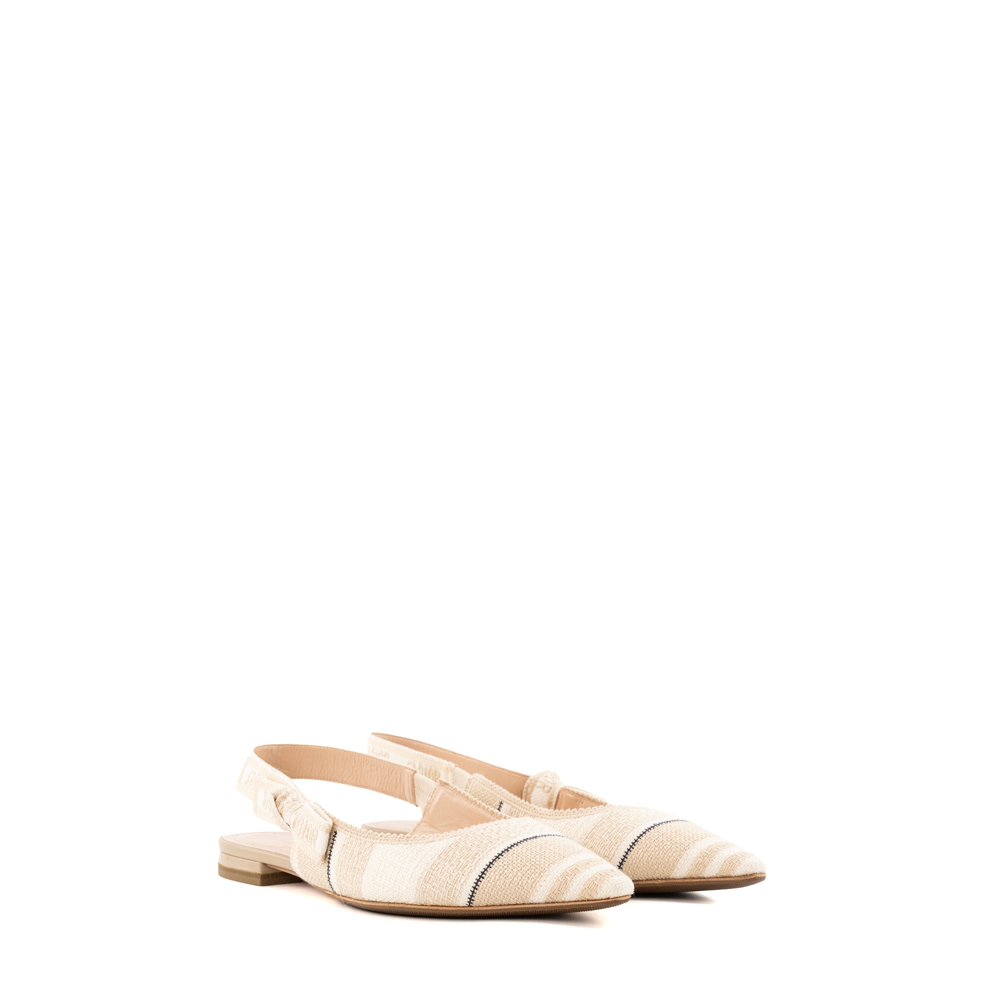 DIOR - Ballerines Slingback J'Adior Dior en toile beige (T38)