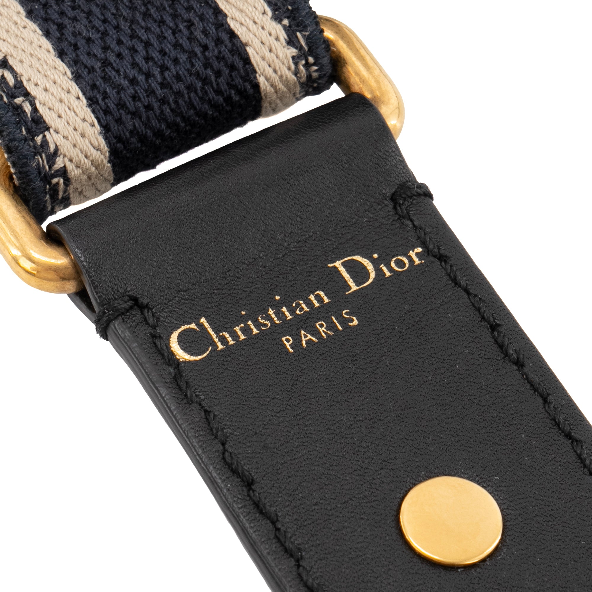 DIOR - Bandoulière ajustable Dior en toile bleu marine et beige