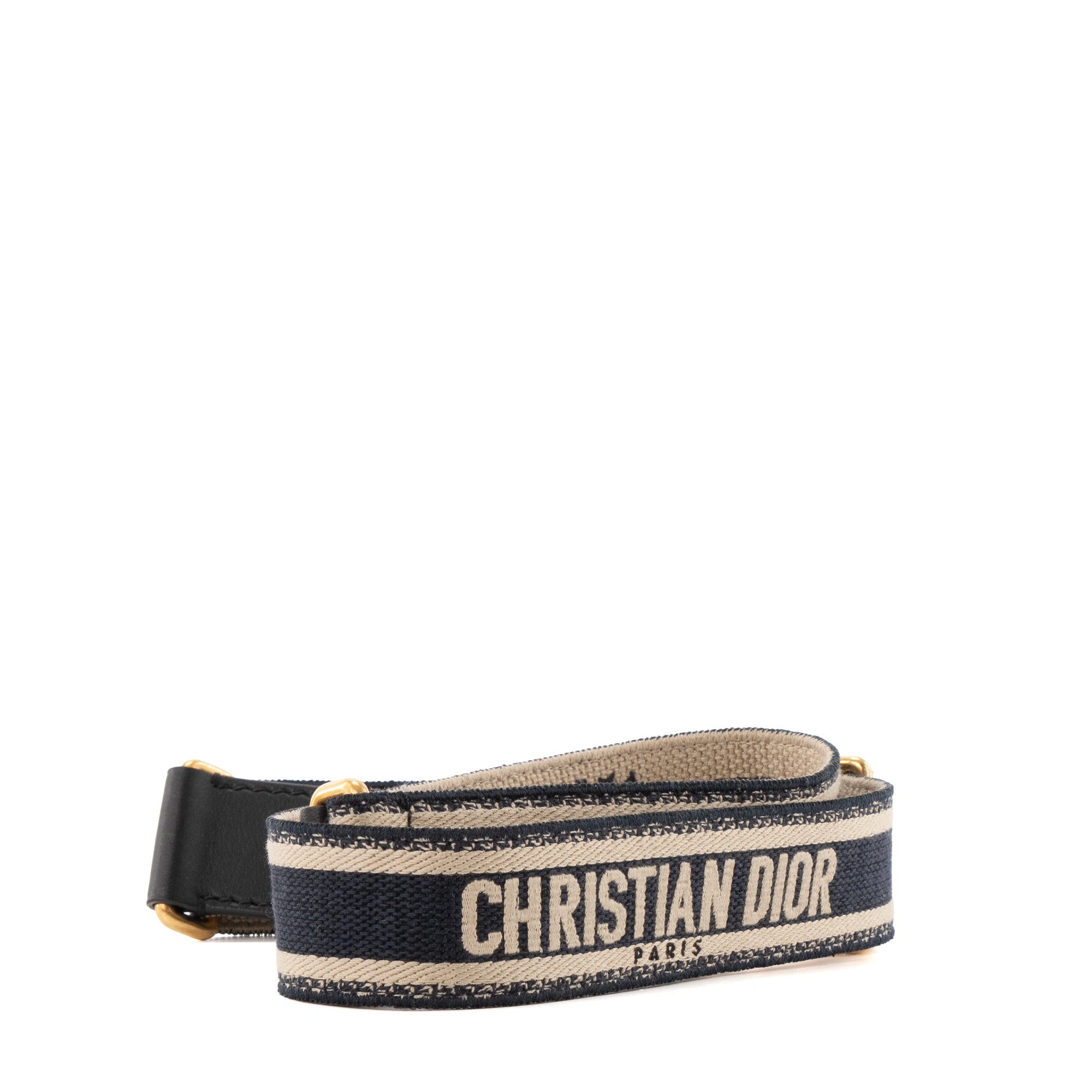 DIOR - Bandoulière ajustable Dior en toile bleu marine et beige