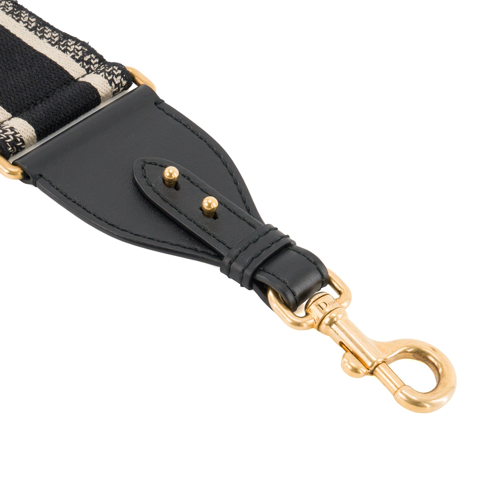 DIOR - Bandoulière Dior en toile beige et cuir bleu marine