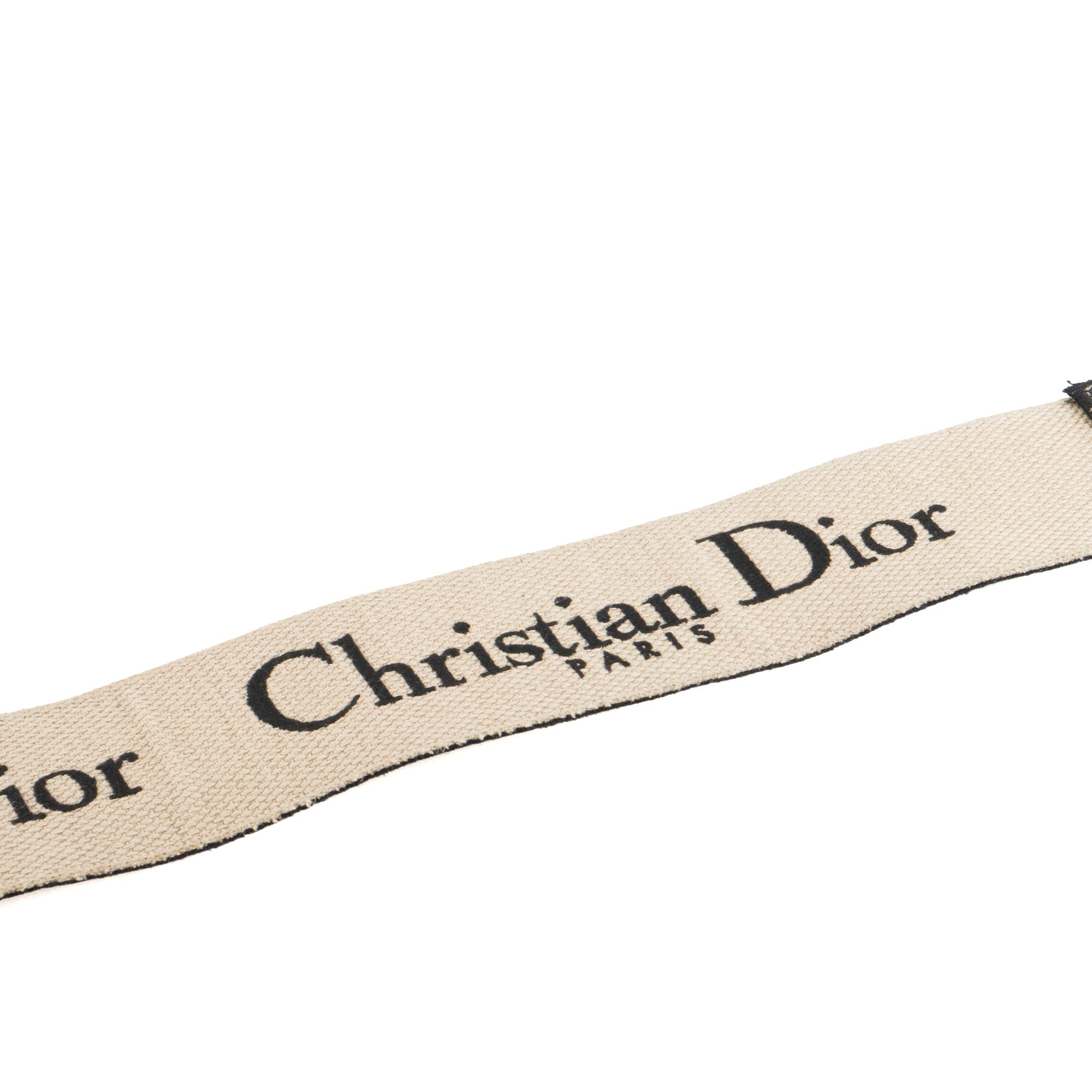 DIOR - Bandoulière Dior en toile beige et cuir bleu marine