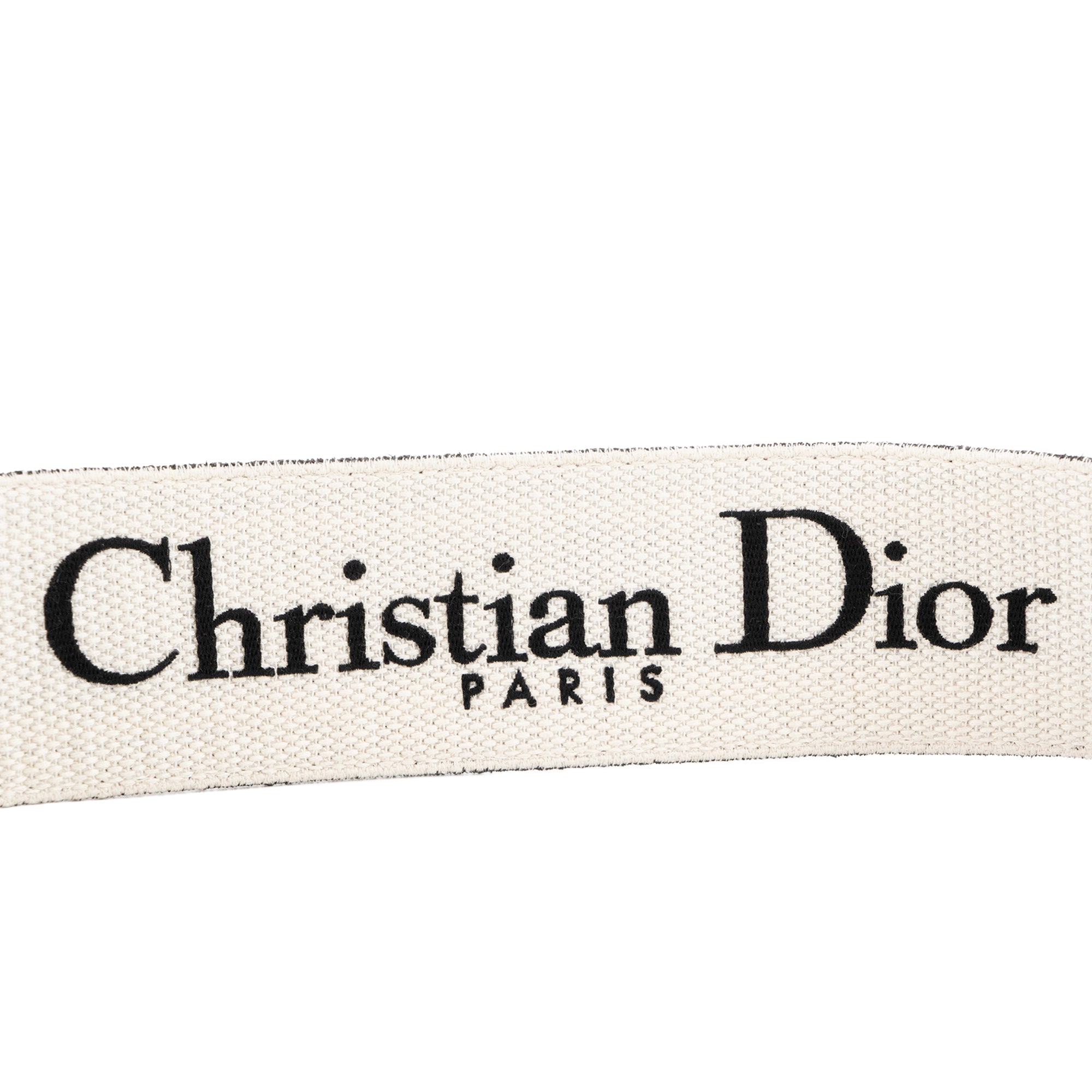 DIOR - Bandoulière Dior en toile noire et blanche
