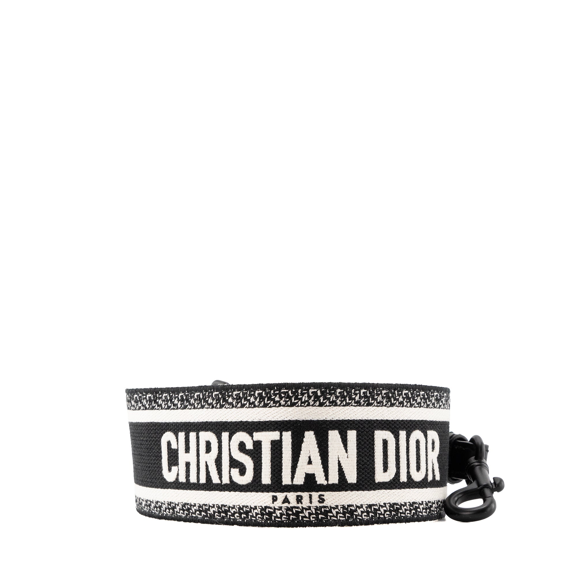 DIOR - Bandoulière Dior en toile noire et blanche