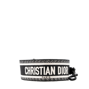 DIOR - Bandoulière Dior en toile noire et blanche