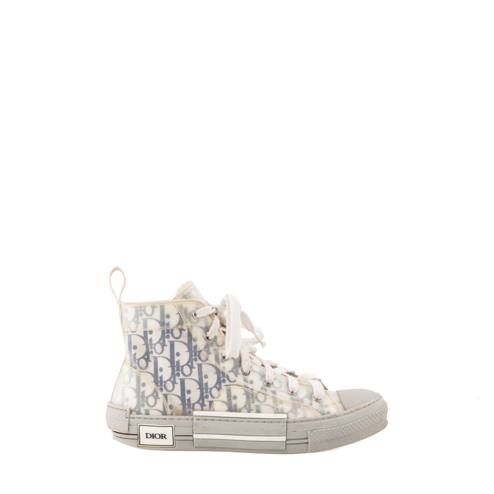 DIOR - Baskets B23 Dior en toile oblique blanche et grise (T40)