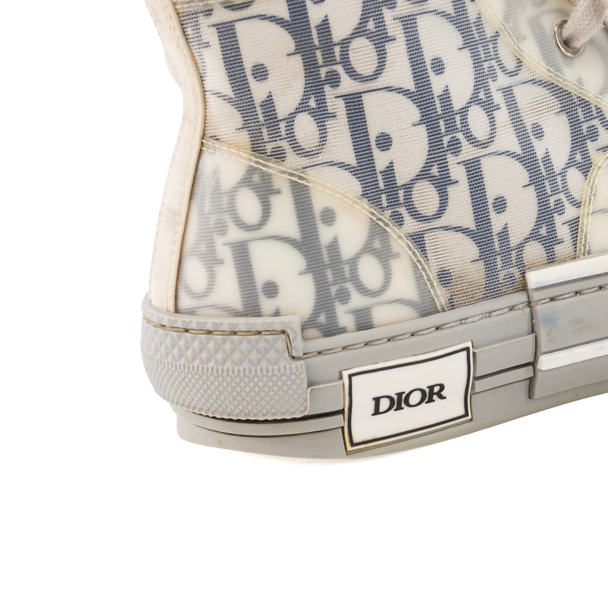 DIOR - Baskets B23 Dior en toile oblique blanche et grise (T40)