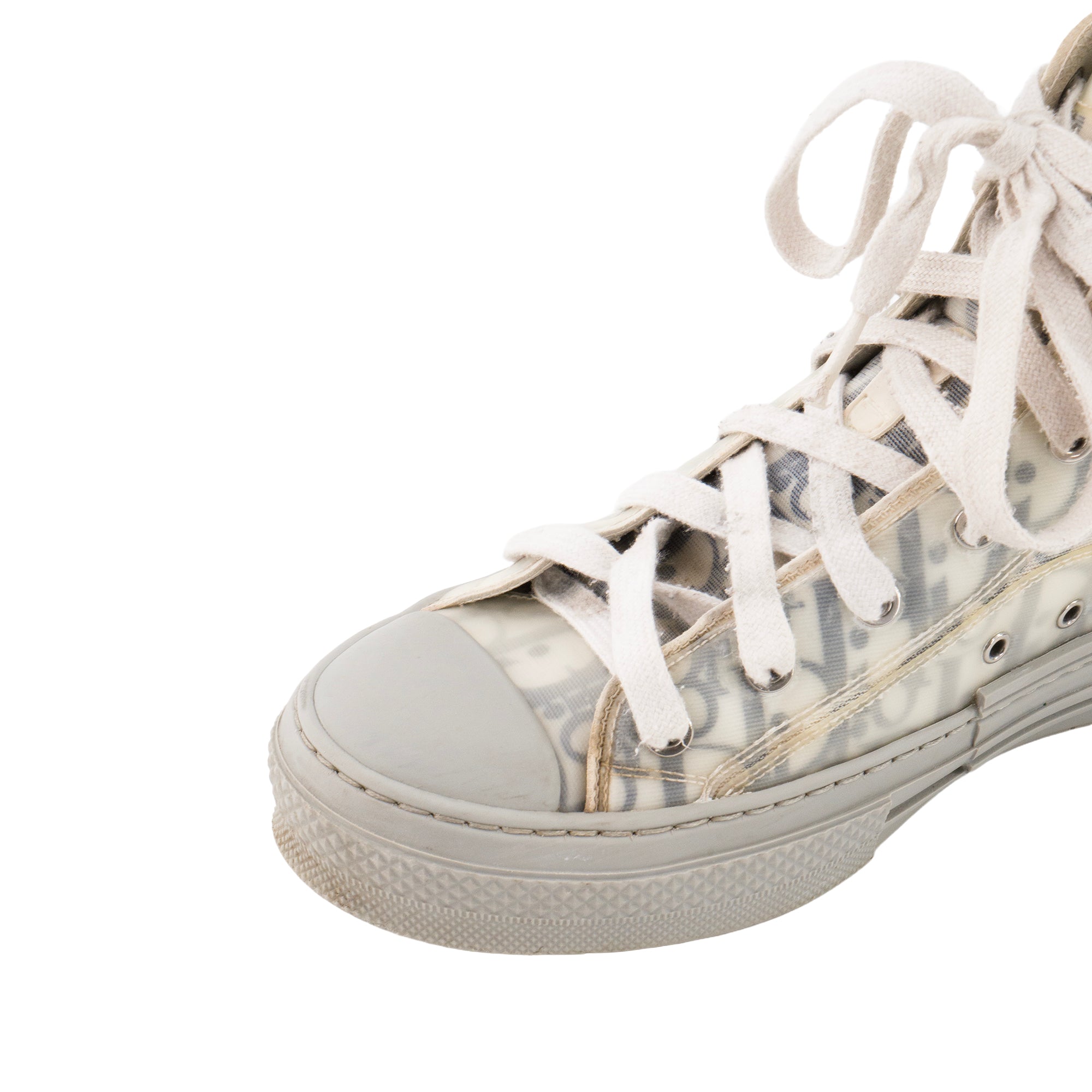 DIOR - Baskets B23 Dior en toile oblique blanche et grise (T40)