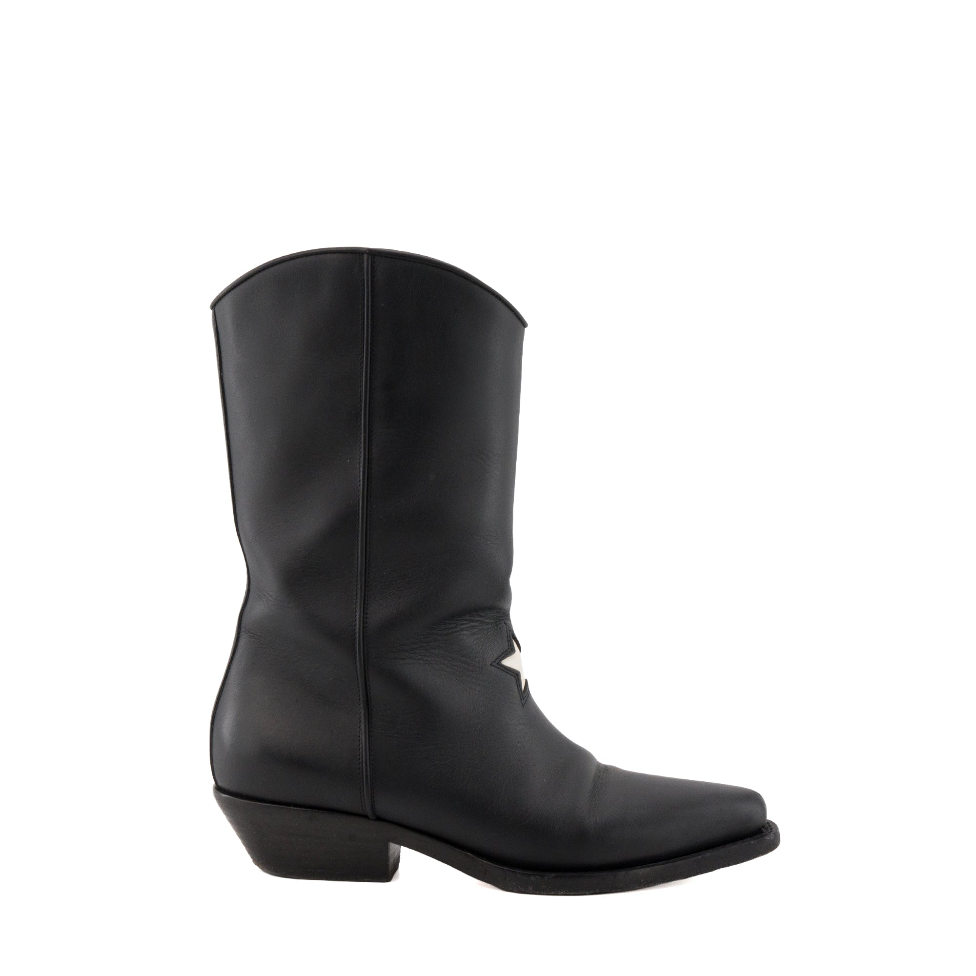 DIOR - Boots LA Dior en cuir lisse noir (T37)