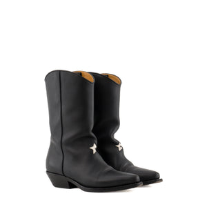 DIOR - Boots LA Dior en cuir lisse noir (T37)