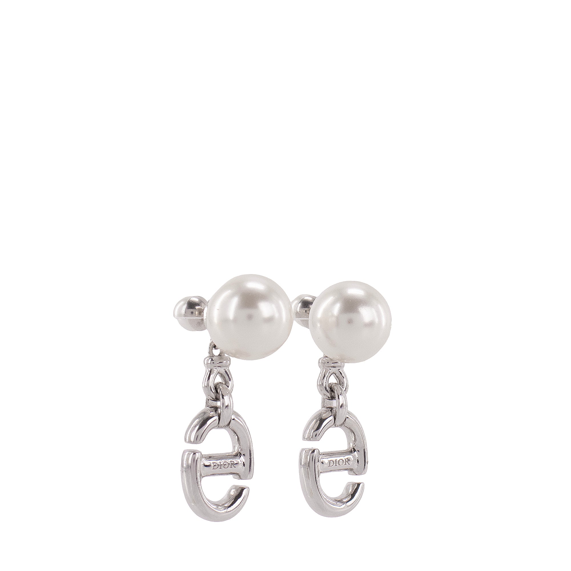DIOR - Boucles d'oreilles Tribales Dior en métal argenté