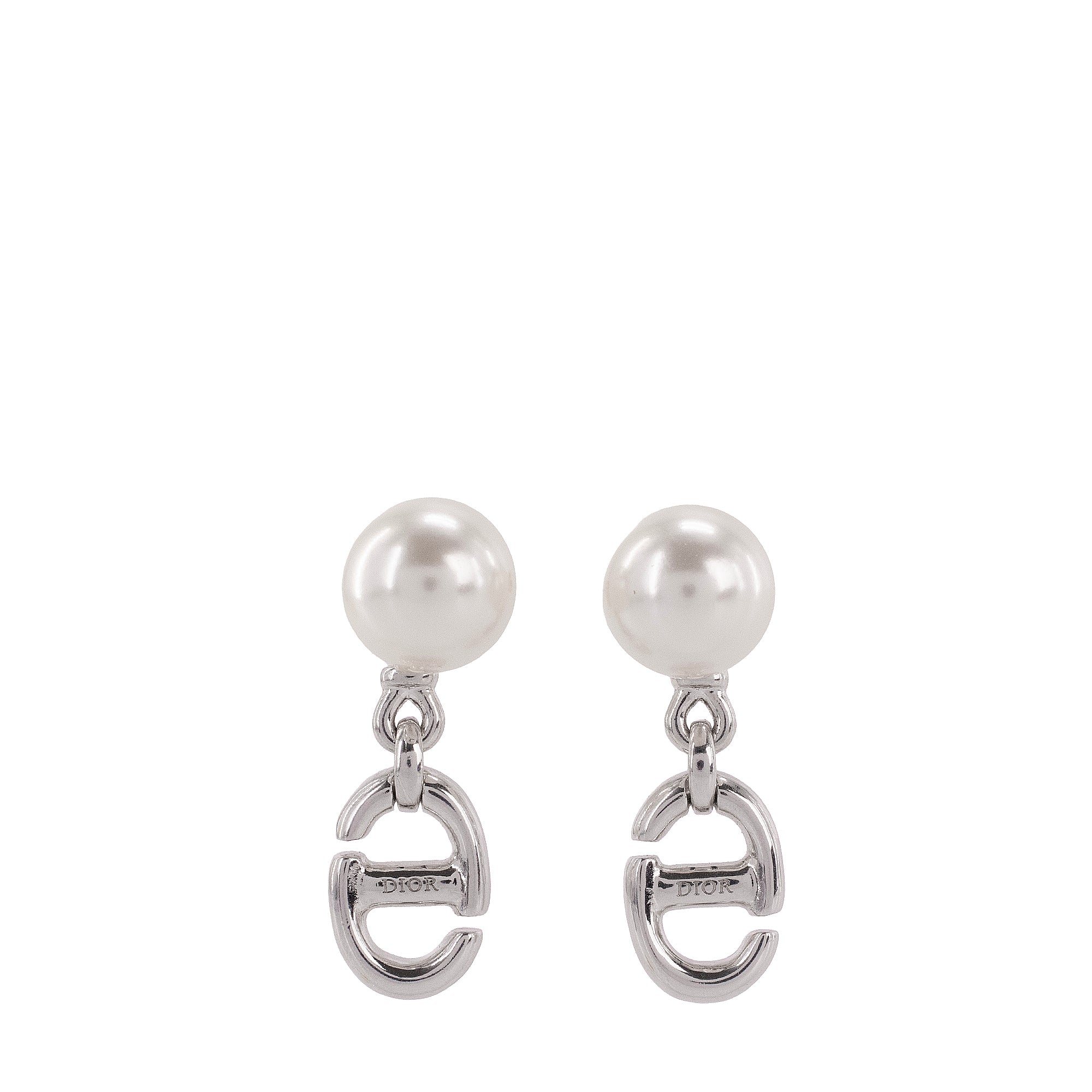DIOR - Boucles d'oreilles Tribales Dior en métal argenté