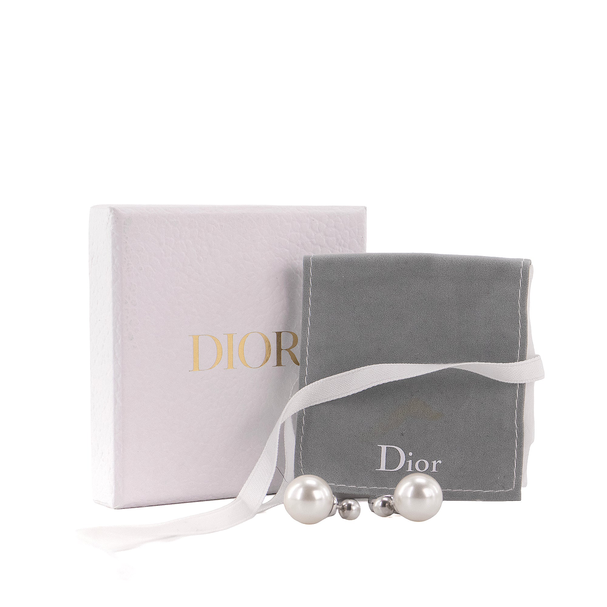 DIOR - Boucles d'oreilles Tribales Dior en métal argenté