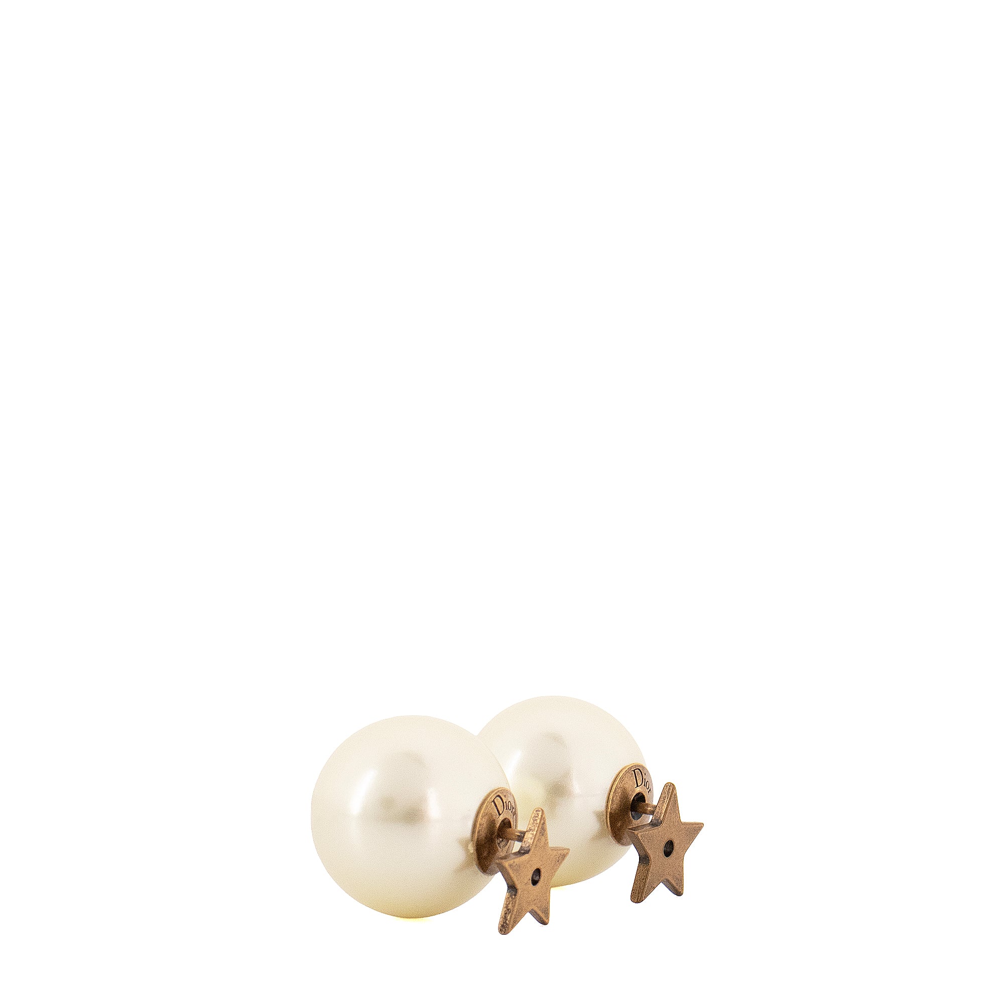 DIOR - Boucles d'oreilles Tribales Dior en métal doré vieilli