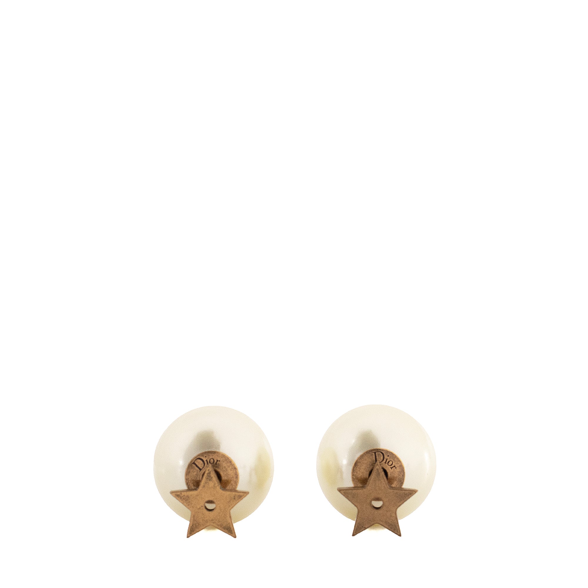 DIOR - Boucles d'oreilles Tribales Dior en métal doré vieilli
