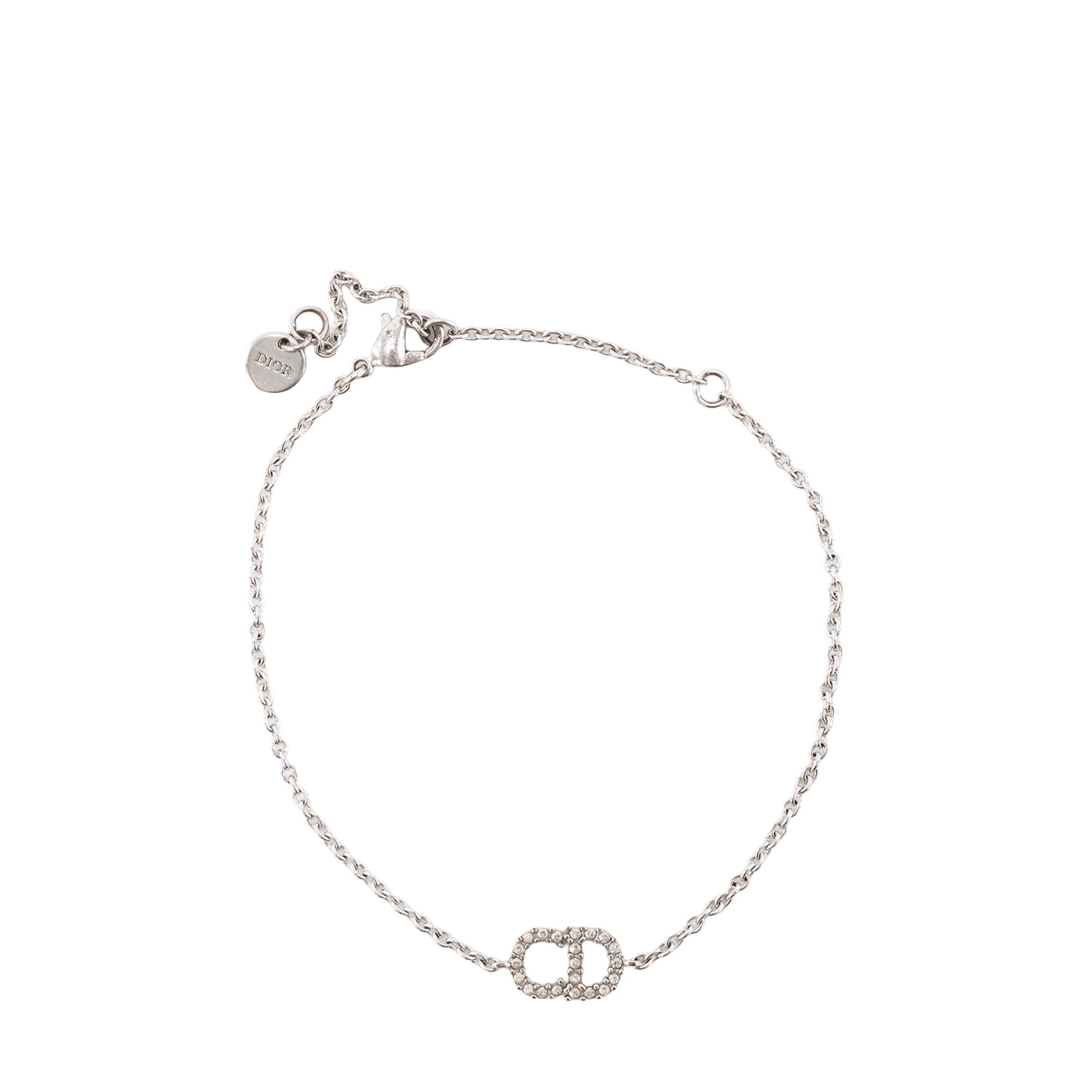 DIOR - Bracelet CD PM Dior en métal et strass argenté